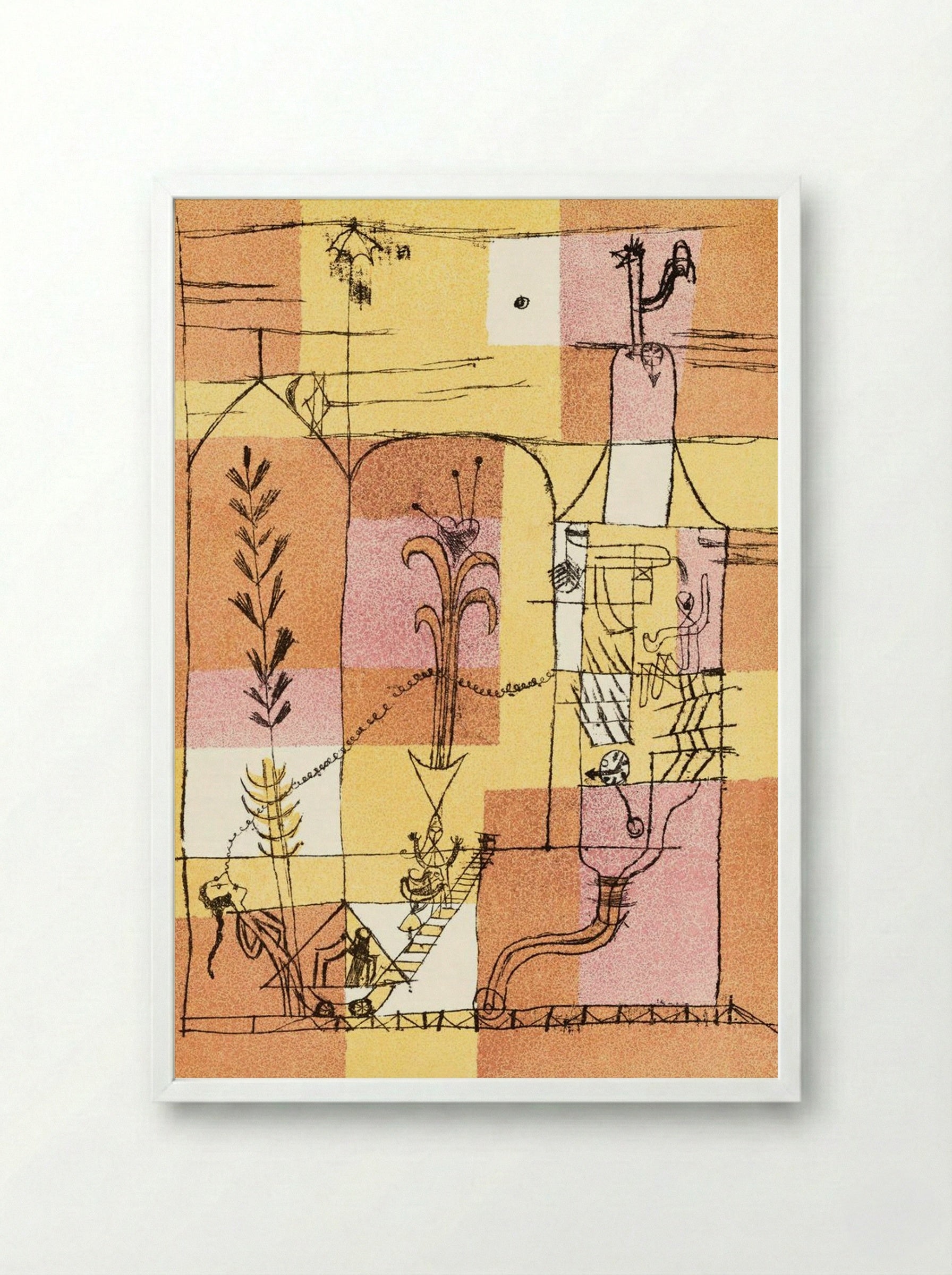 In the Spirit of Hoffmann - Paul Klee - Framed Print White