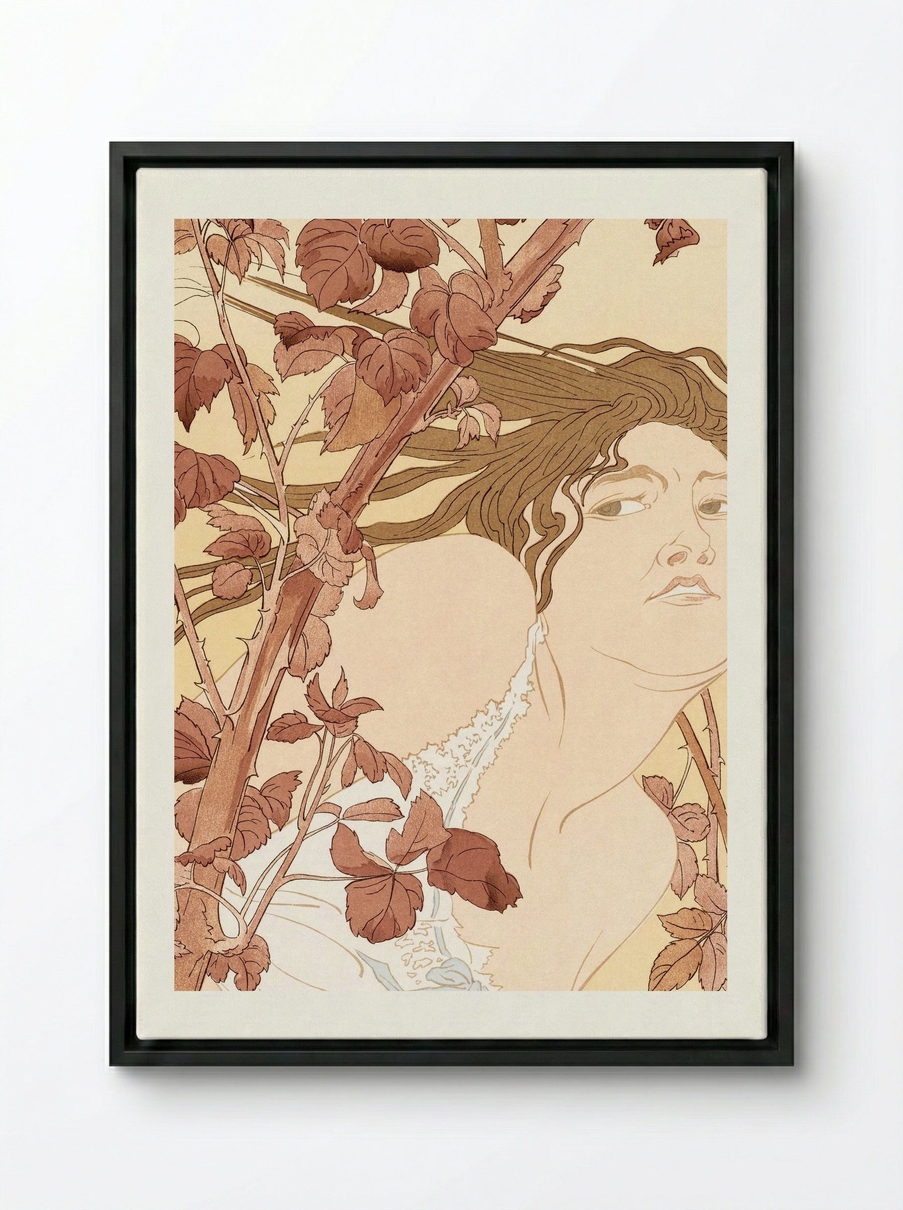 In the Brambles (Dans les ronces) - Henri Detouche - Framed Canvas Black