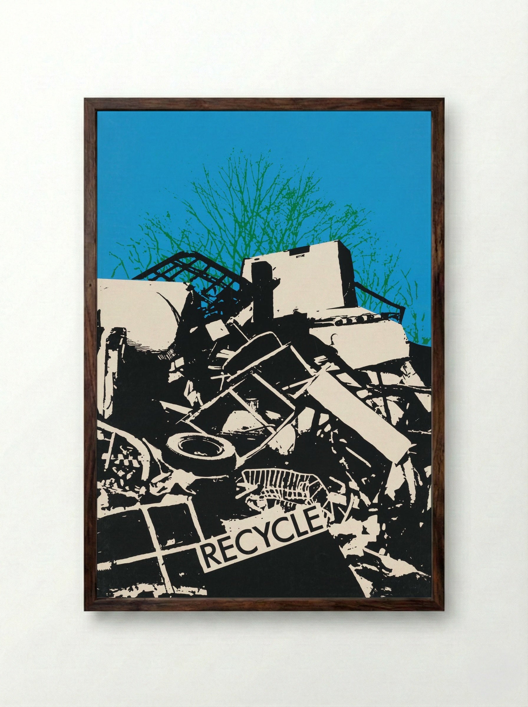 Recycle - Graphic Workshop - Framed Print Dark Wood