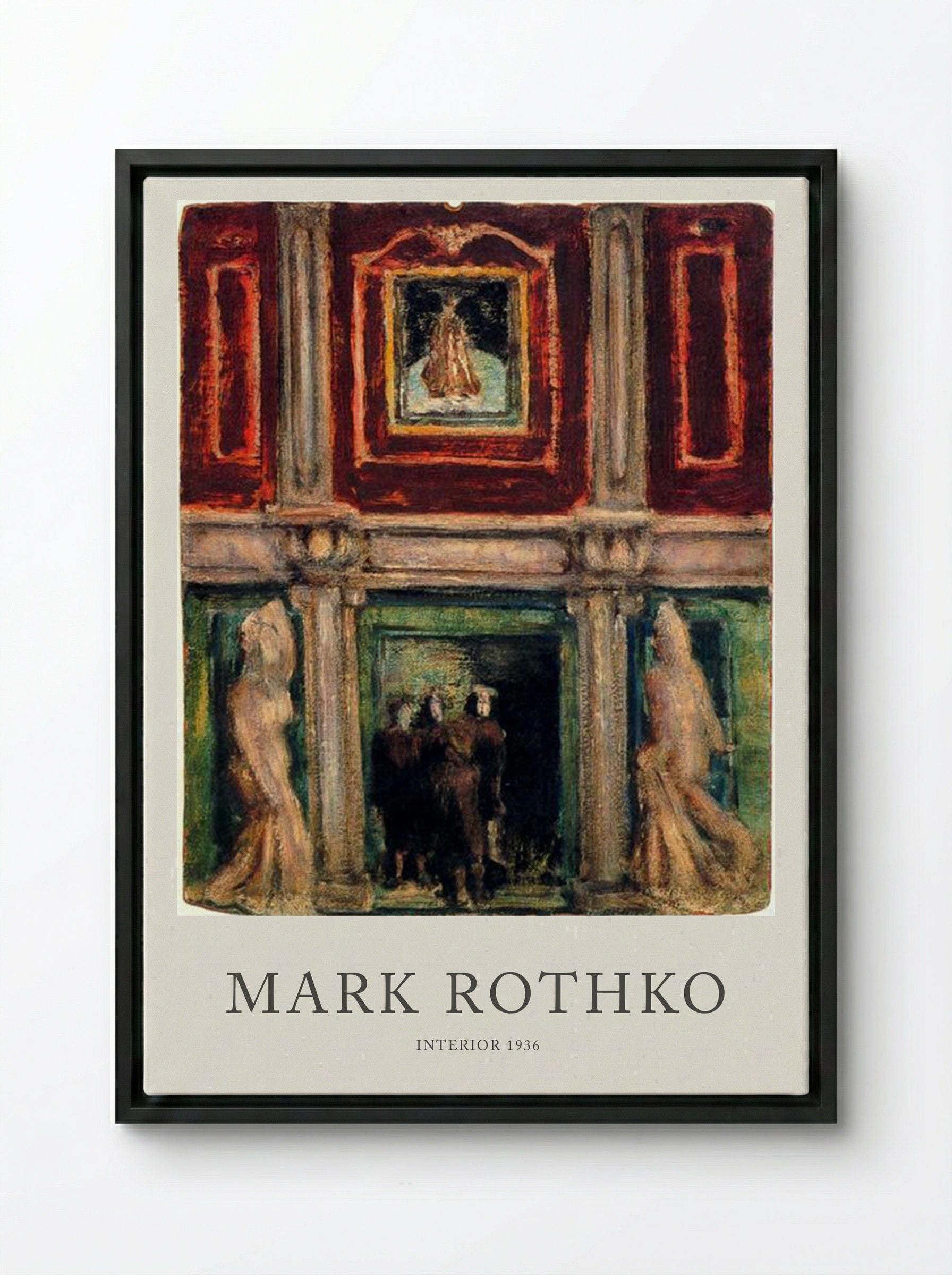 Interior - Mark Rothko - Framed Canvas Black