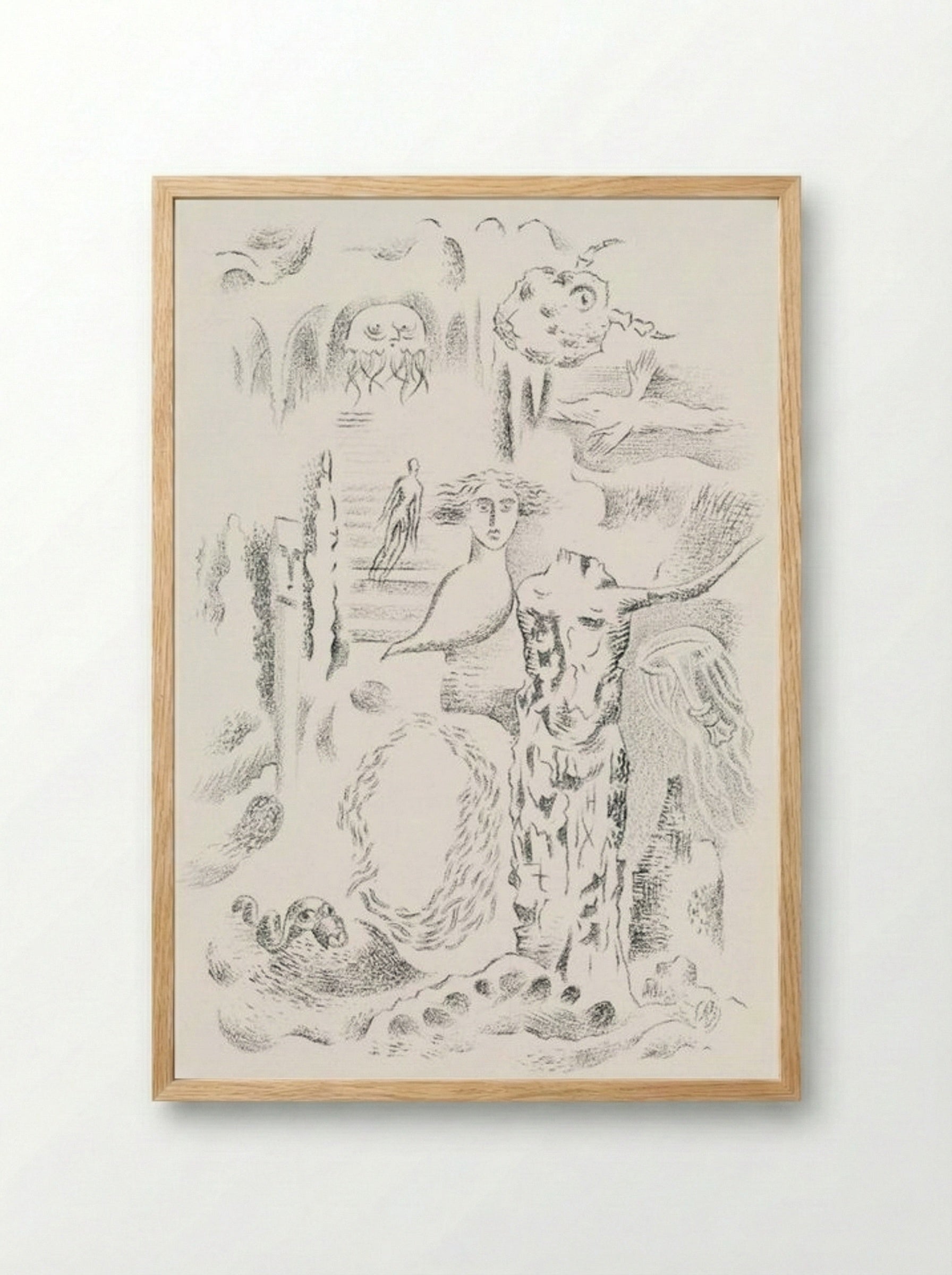 Design for Urne Buriall – Ghosts - Paul Nash - Framed Print Wood