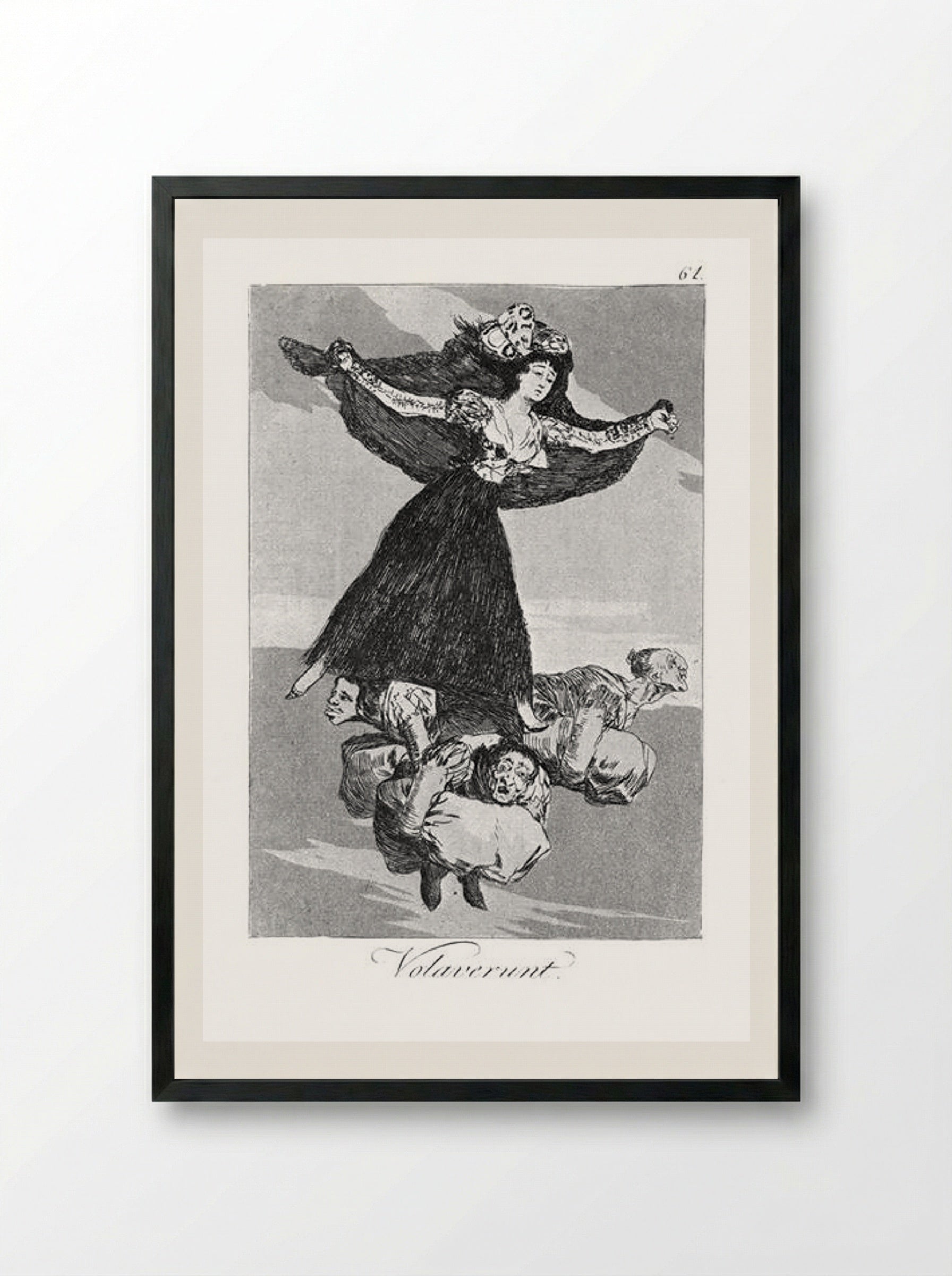 They Have Flown (Volaverunt) - Francisco Goya - Framed Print Black