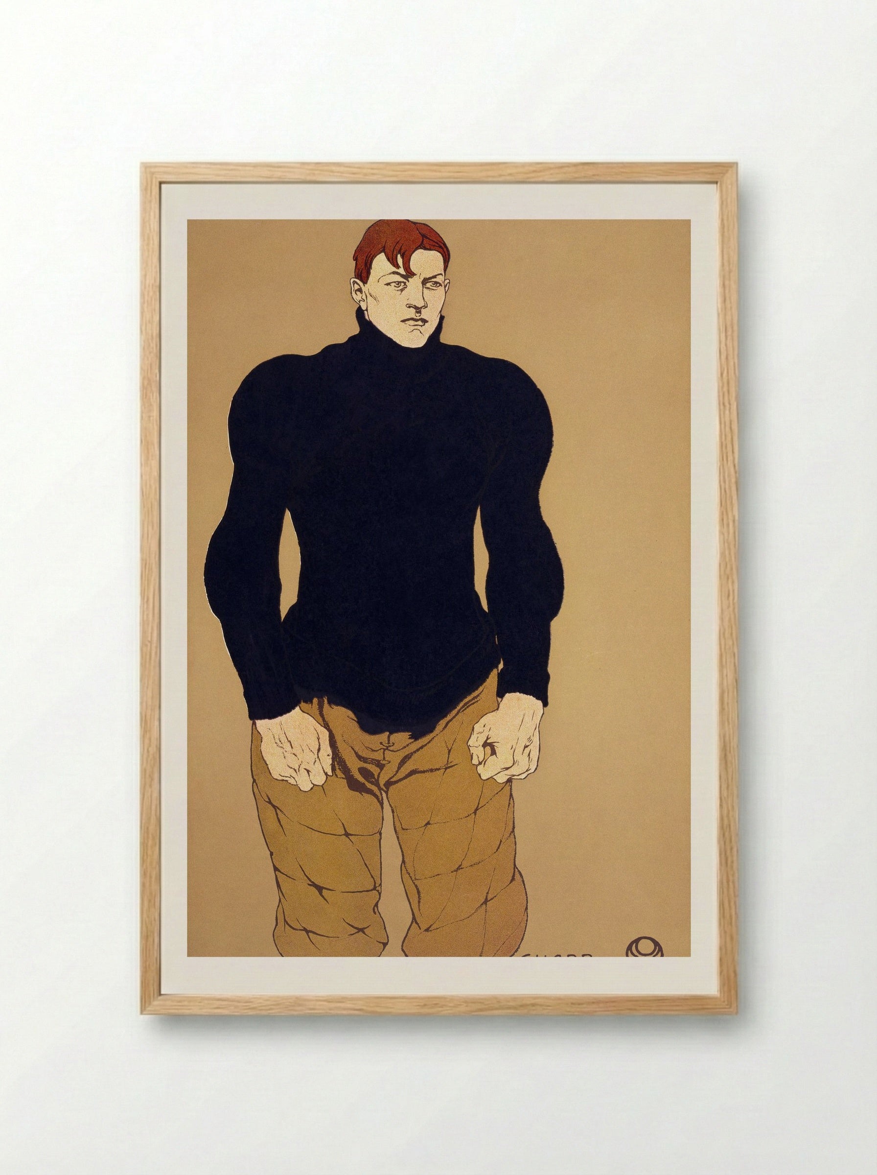 Athlete (Guard) - Edward Penfield - Framed Print Wood