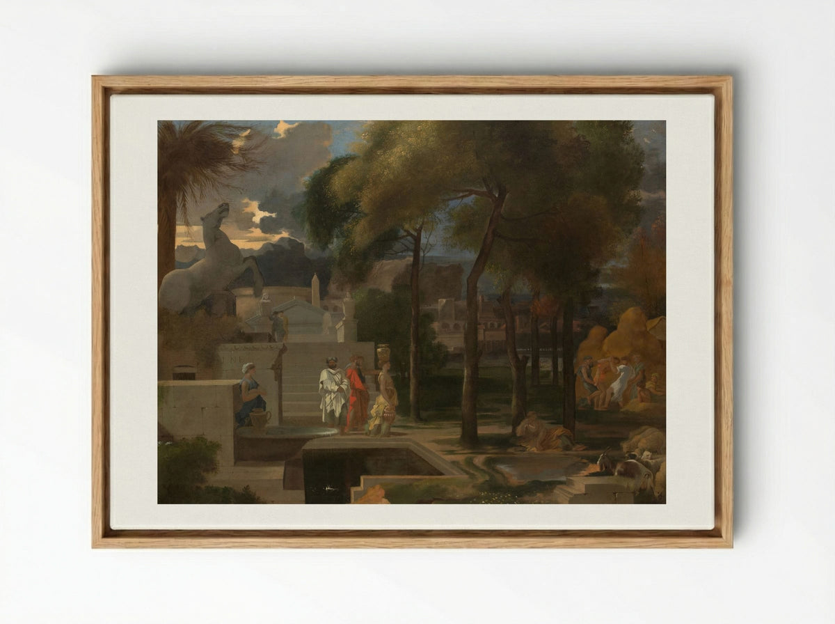 A Classical Landscape - Sébastien Bourdon - Framed Canvas Wood