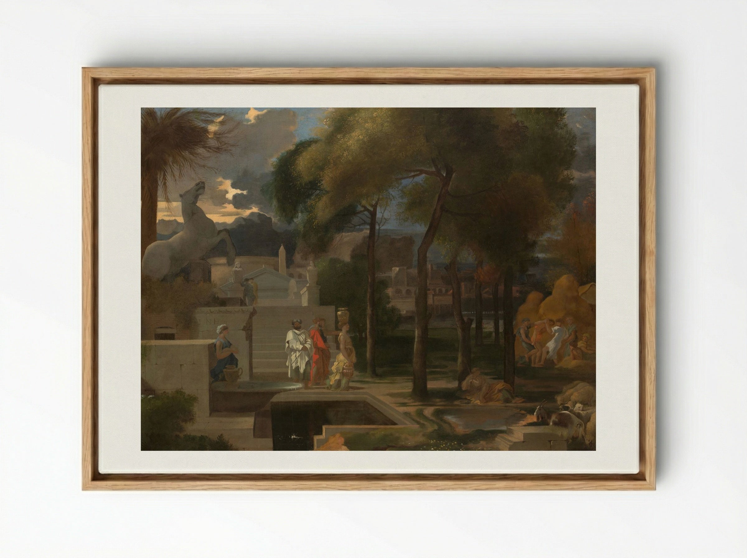 A Classical Landscape - Sébastien Bourdon - Framed Canvas Wood