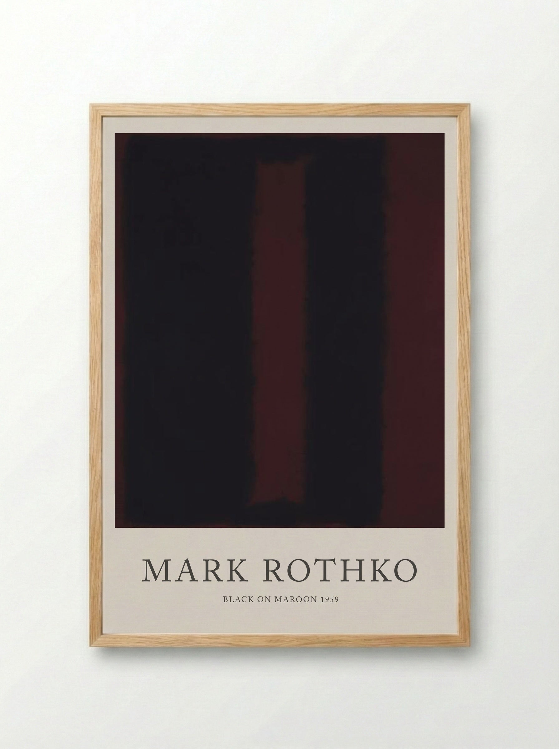 Black on Maroon - Mark Rothko - Framed Print Wood