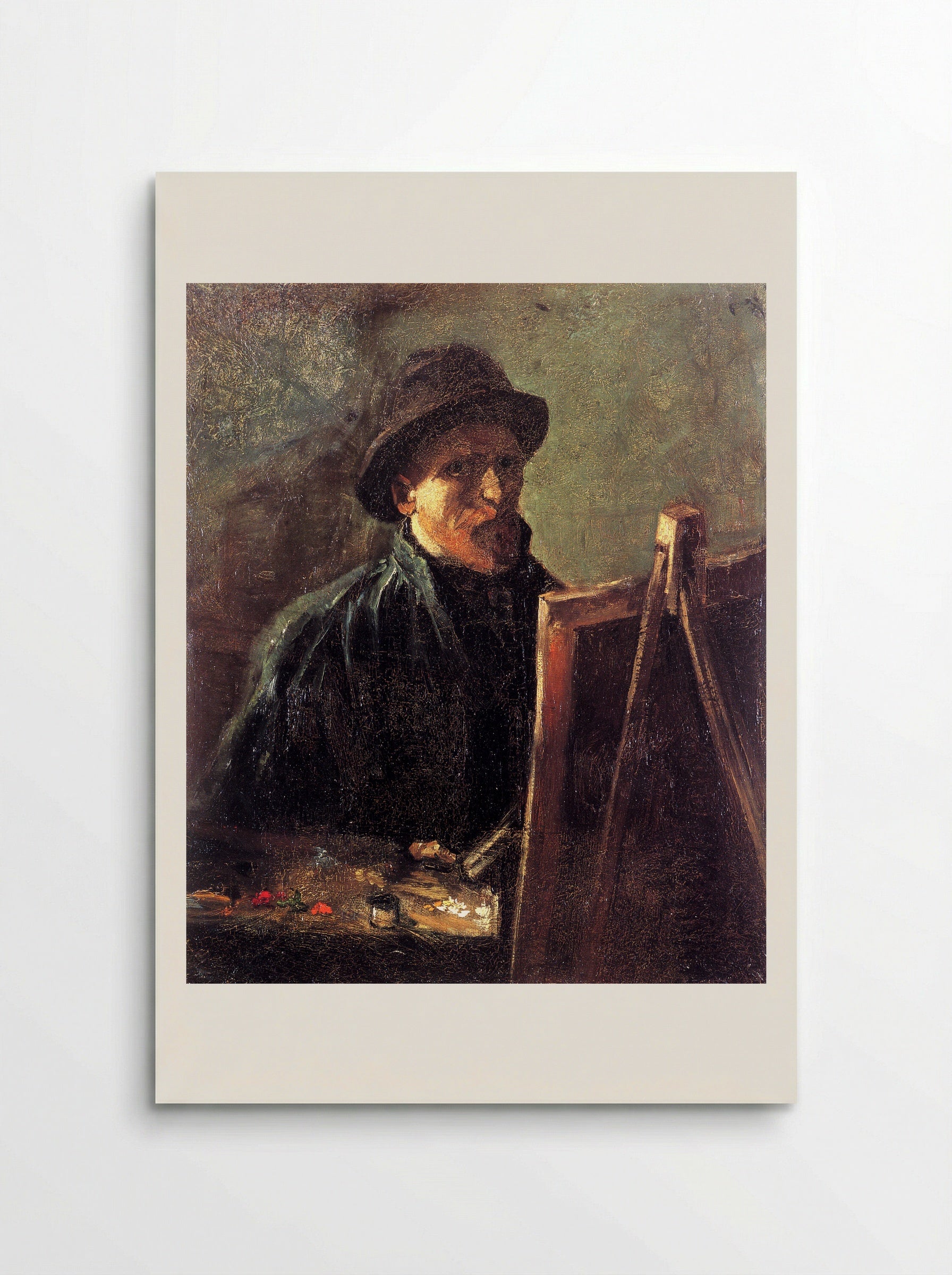 Self-Portrait with Dark Felt Hat at the Easel - Vincent van Gogh - Poster