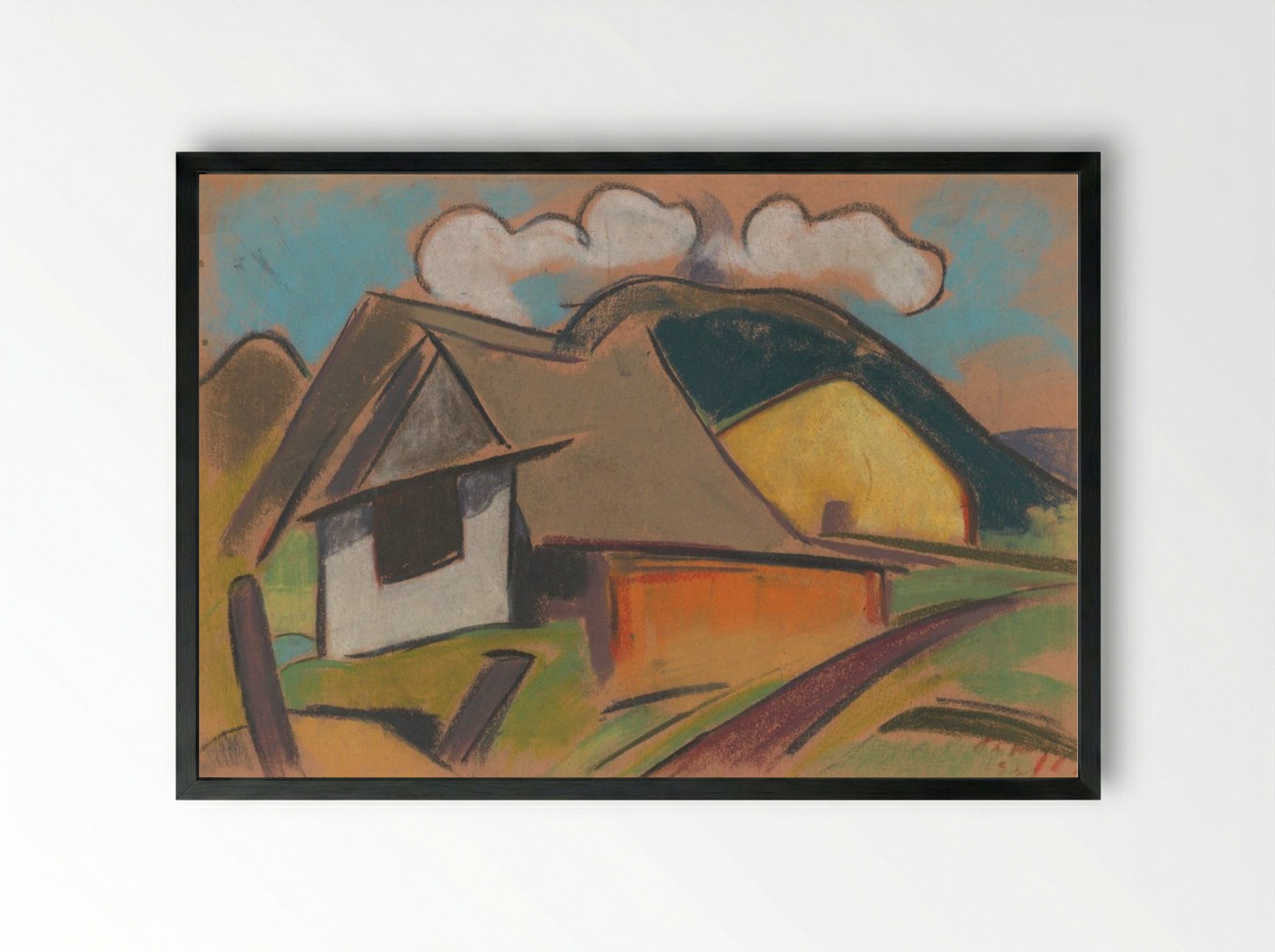 Cottages in the Mountains - Zolo Palugyay - Framed Print Black