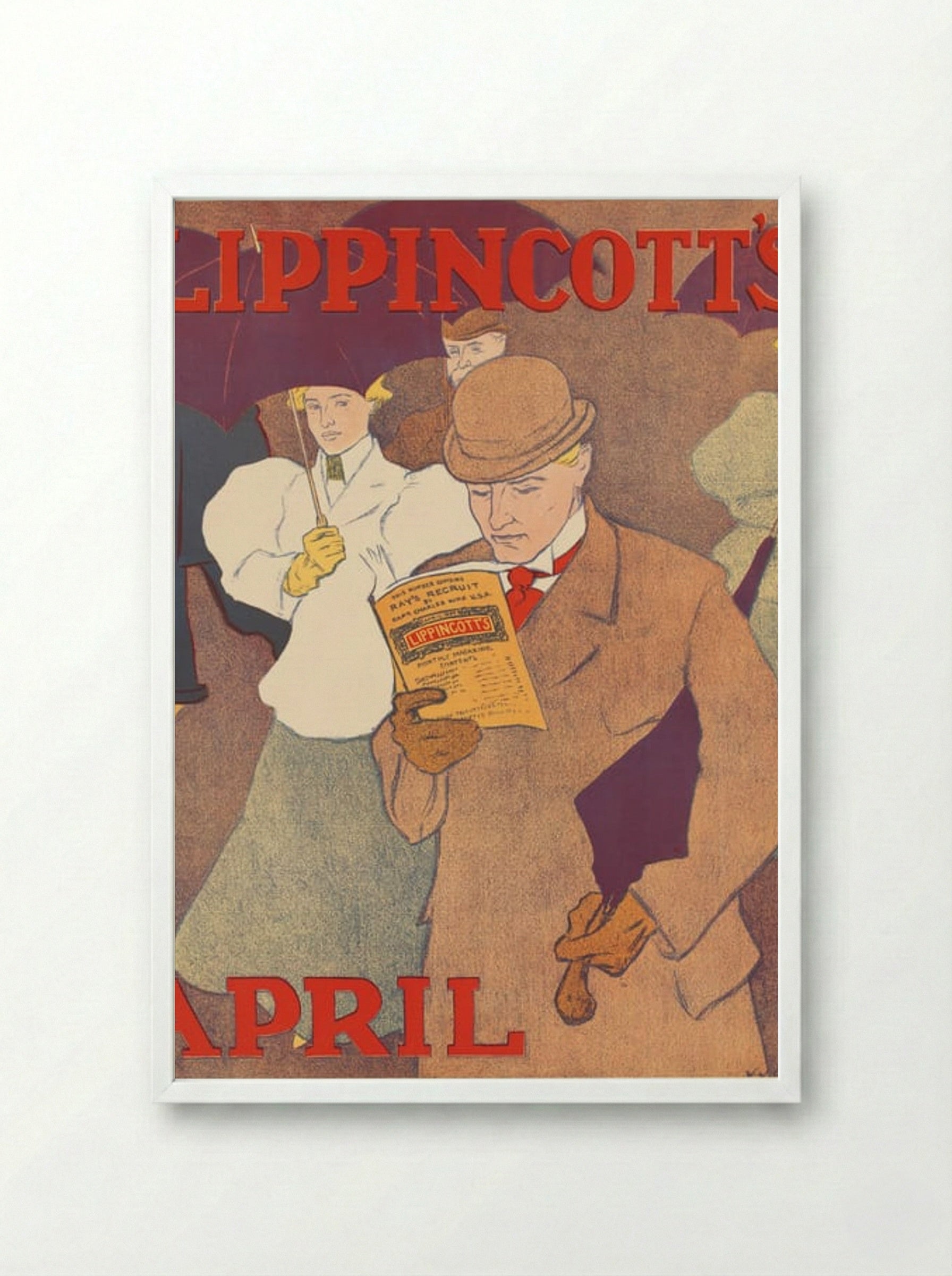 Lippincott's, April - Edward Penfield - Framed Print White