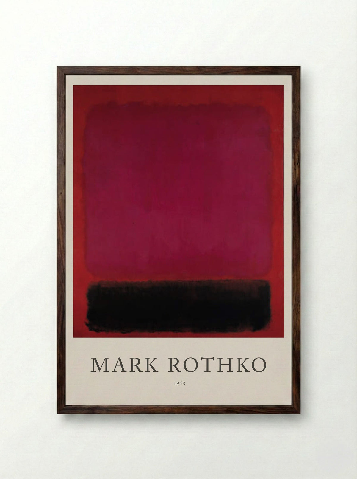 Untitled (Magenta, Red, and Black) - Mark Rothko - Framed Print Dark Wood