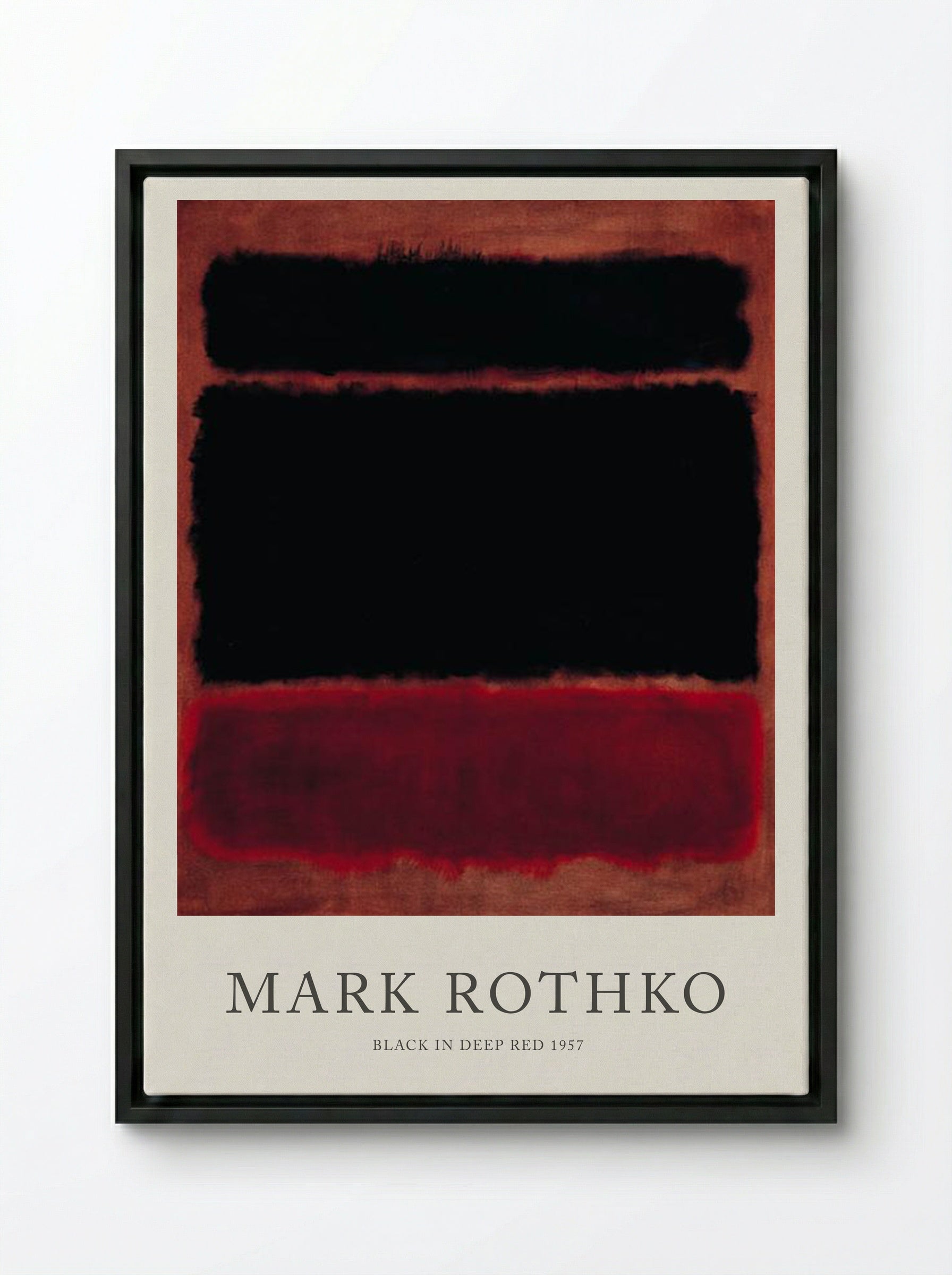 Black in Deep Red - Mark Rothko - Framed Canvas Black