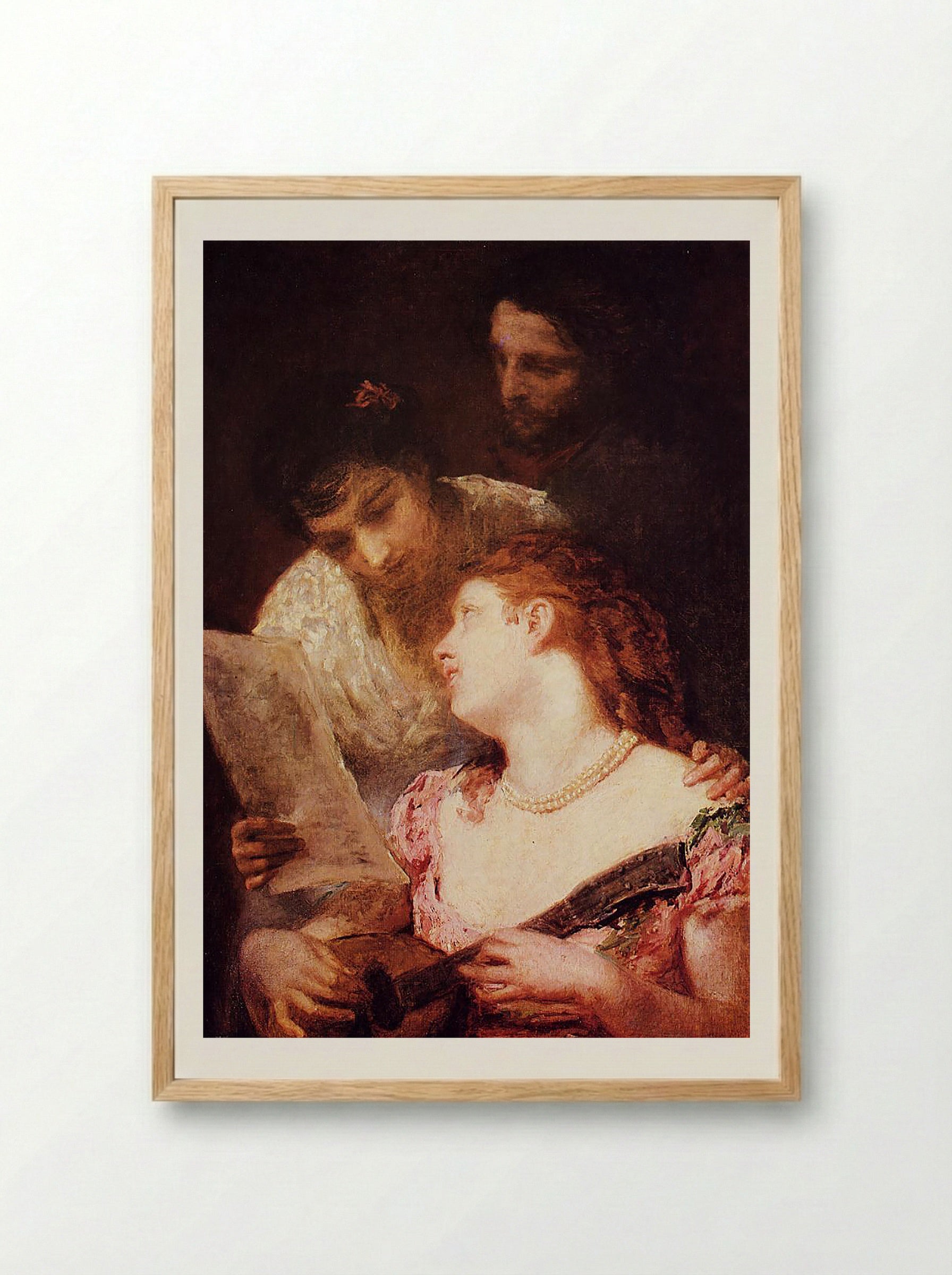 A Musical Party - Ford Madox Brown - Framed Print Wood