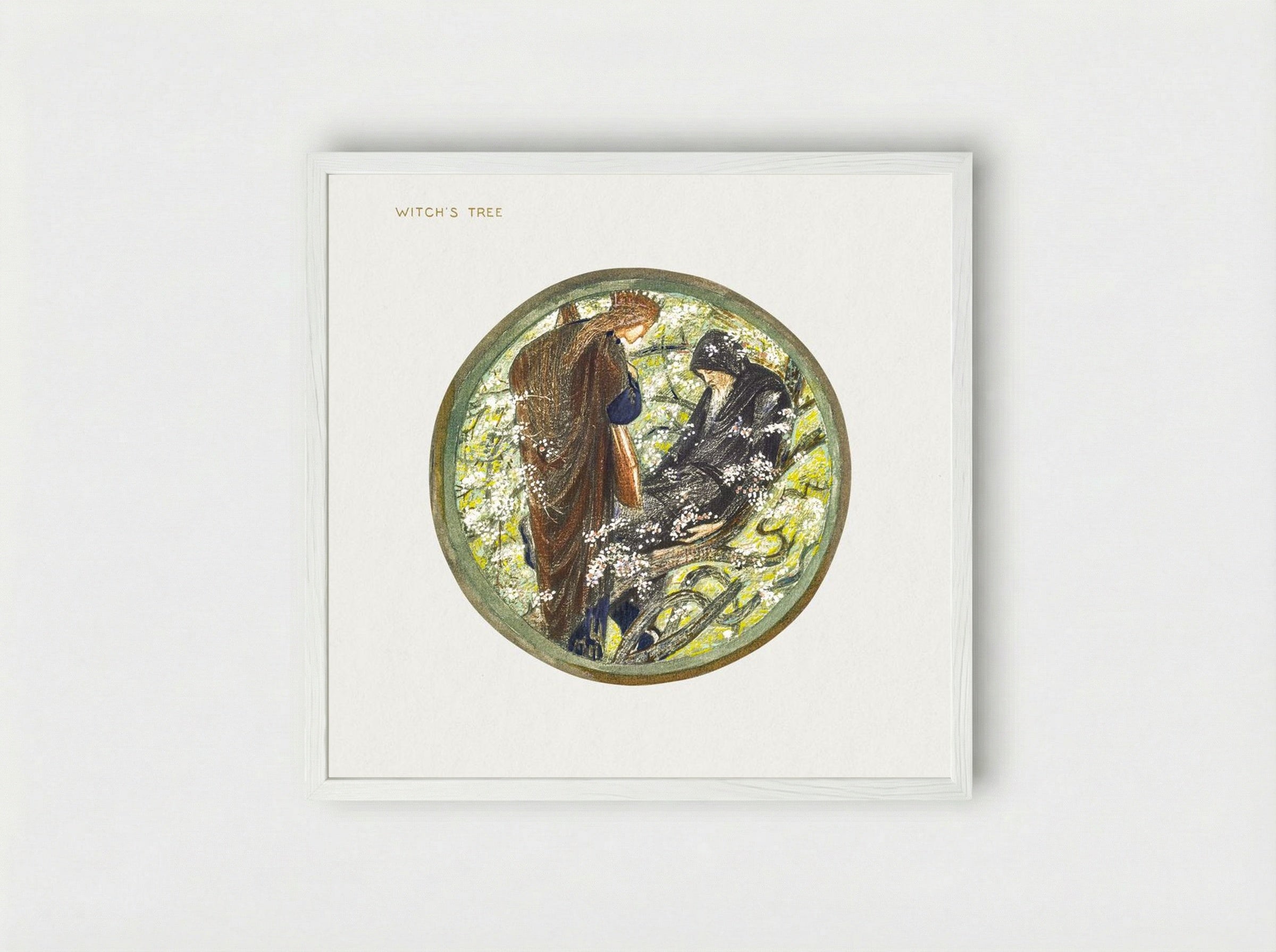 Witch's Tree - Edward Burne-Jones - Framed Print White