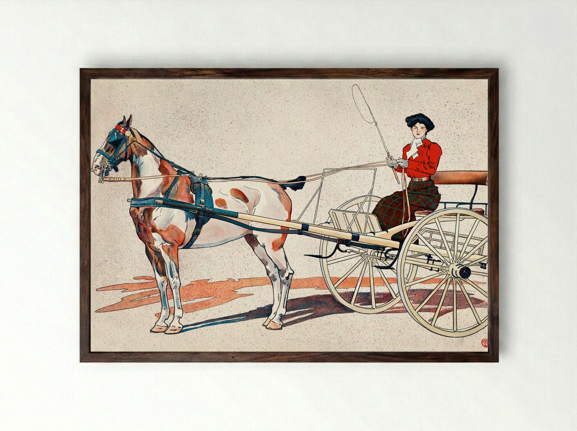 A Kentucky Breaking Cart - Edward Penfield - Framed Print Dark Wood