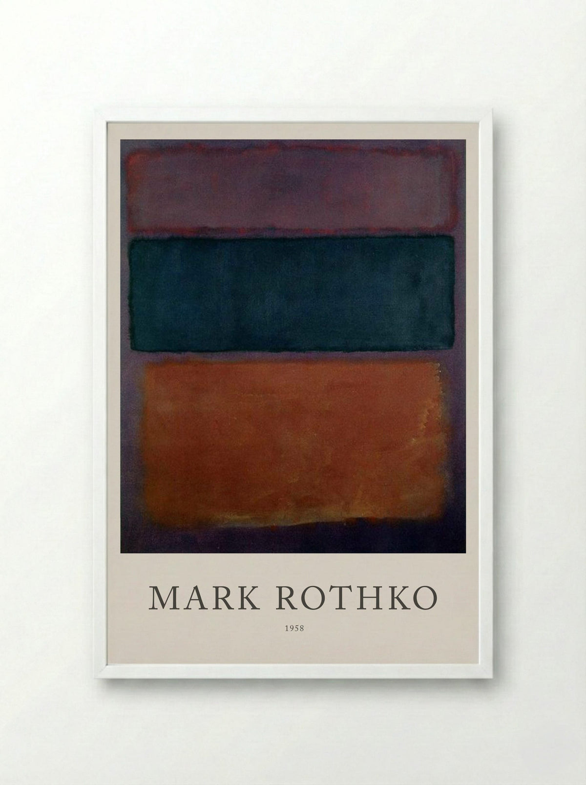 Untitled (Three Rectangles, 1958) - Mark Rothko - Framed Print White