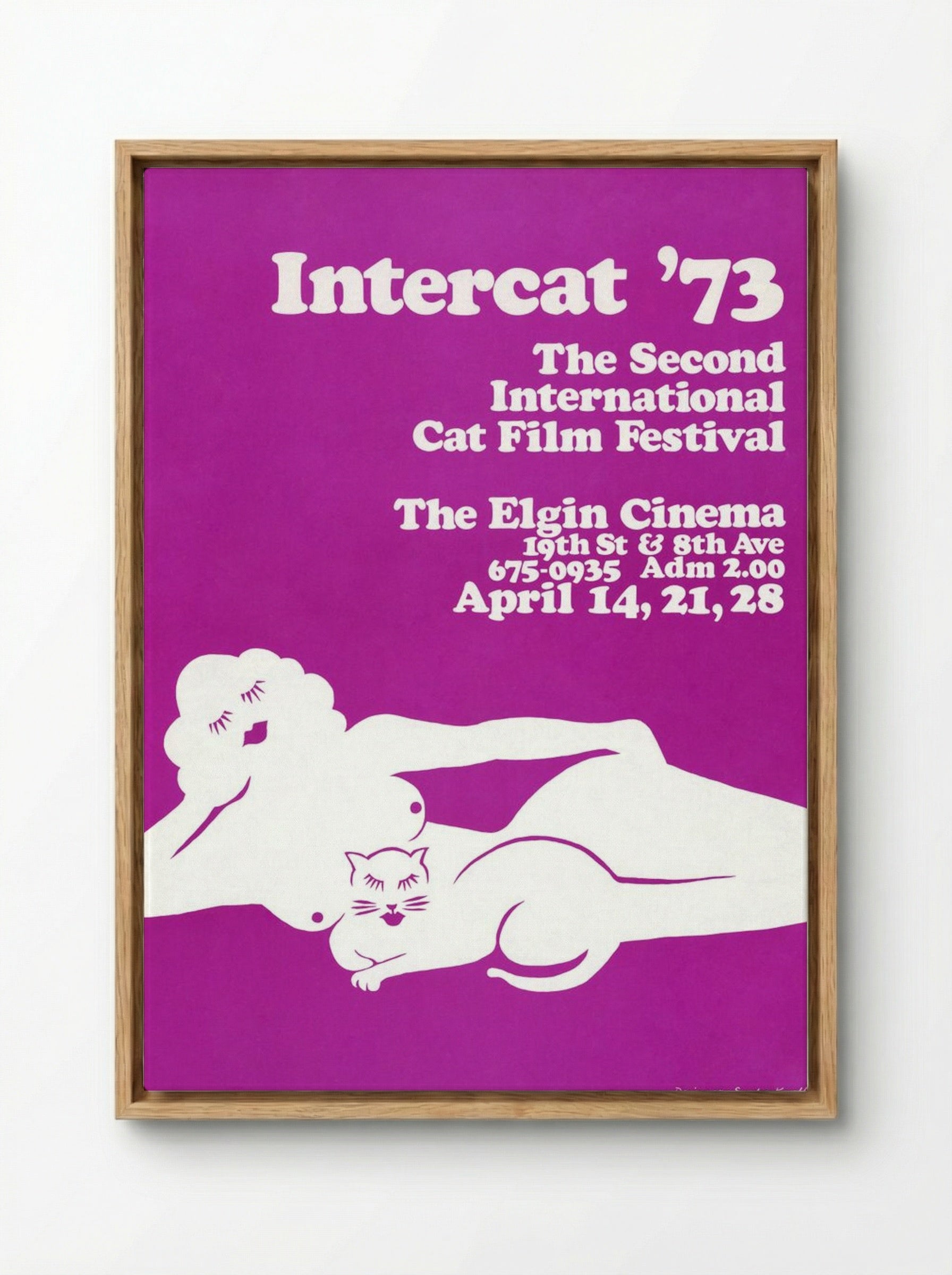 Intercat '73: The Second International Cat Film Festival - Sandra Kopell - Framed Canvas Wood