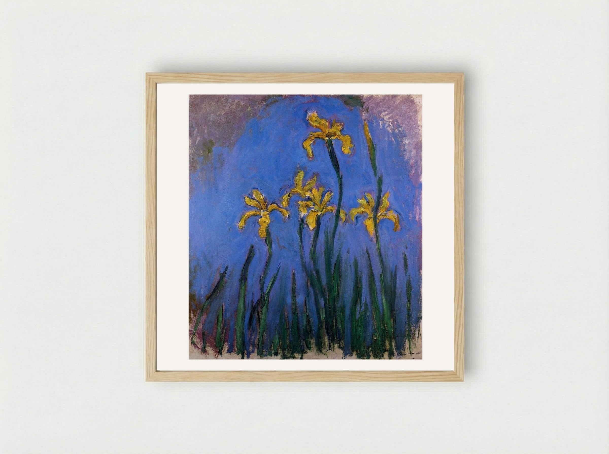 Yellow Irises - Claude Monet - Framed Print Wood
