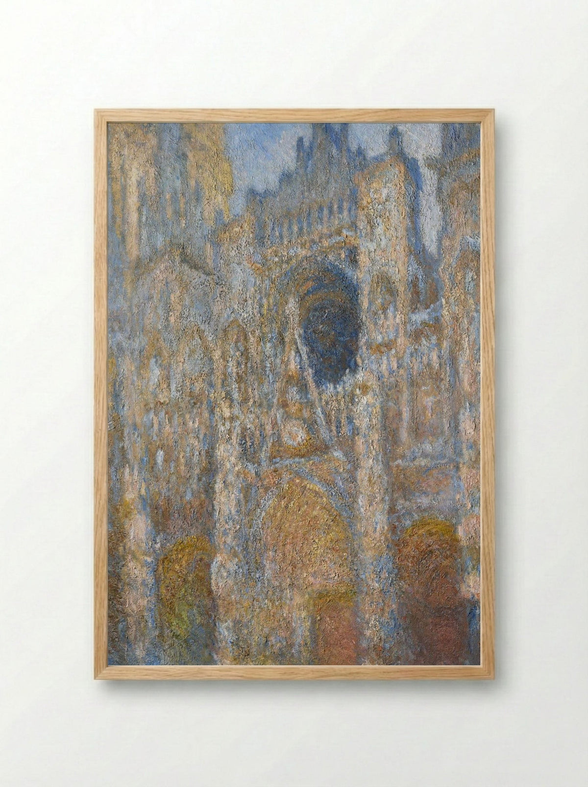 Rouen Cathedral, the Facade in Sunlight - Claude Monet - Framed Print Wood