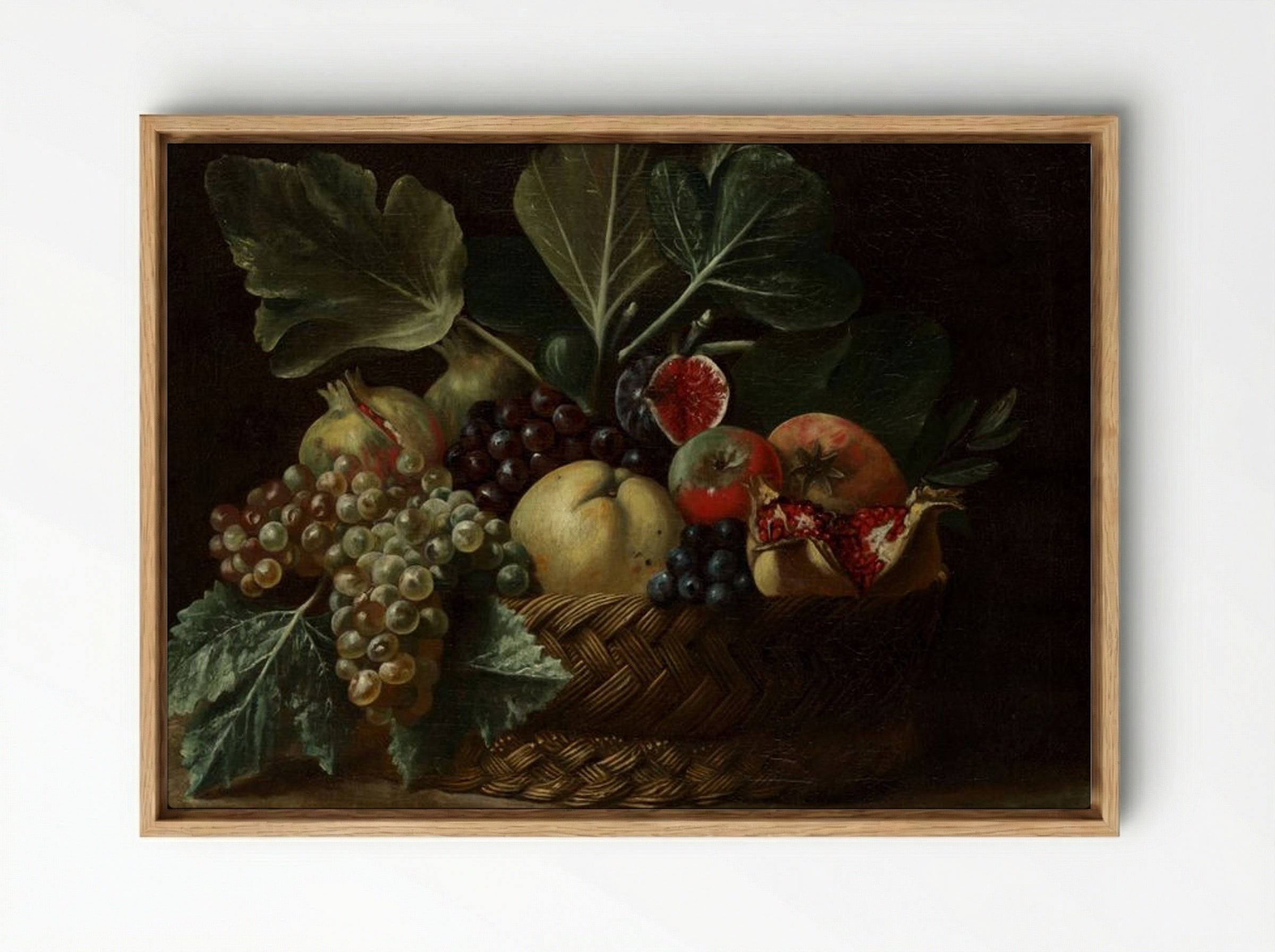 Basket of Fruit - Fine Art Print - Framed Canvas Wood