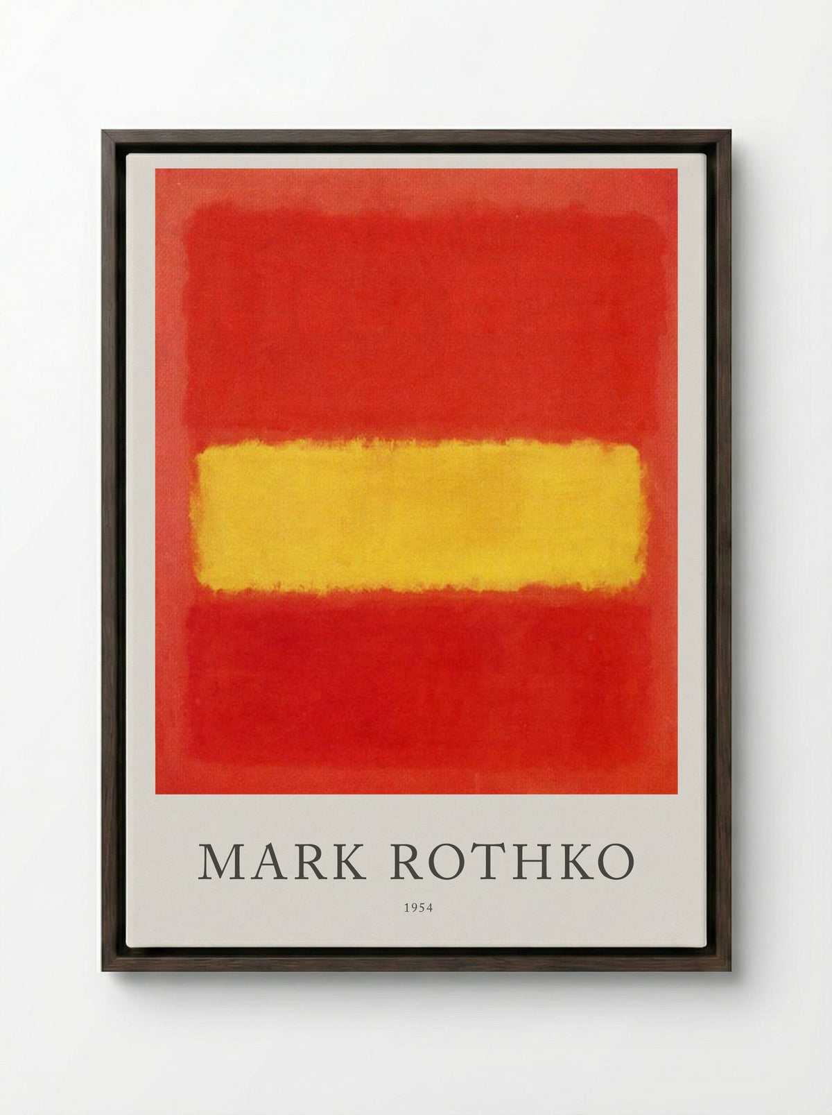 Untitled (Red and Yellow) - Mark Rothko - Framed Canvas Dark Wood
