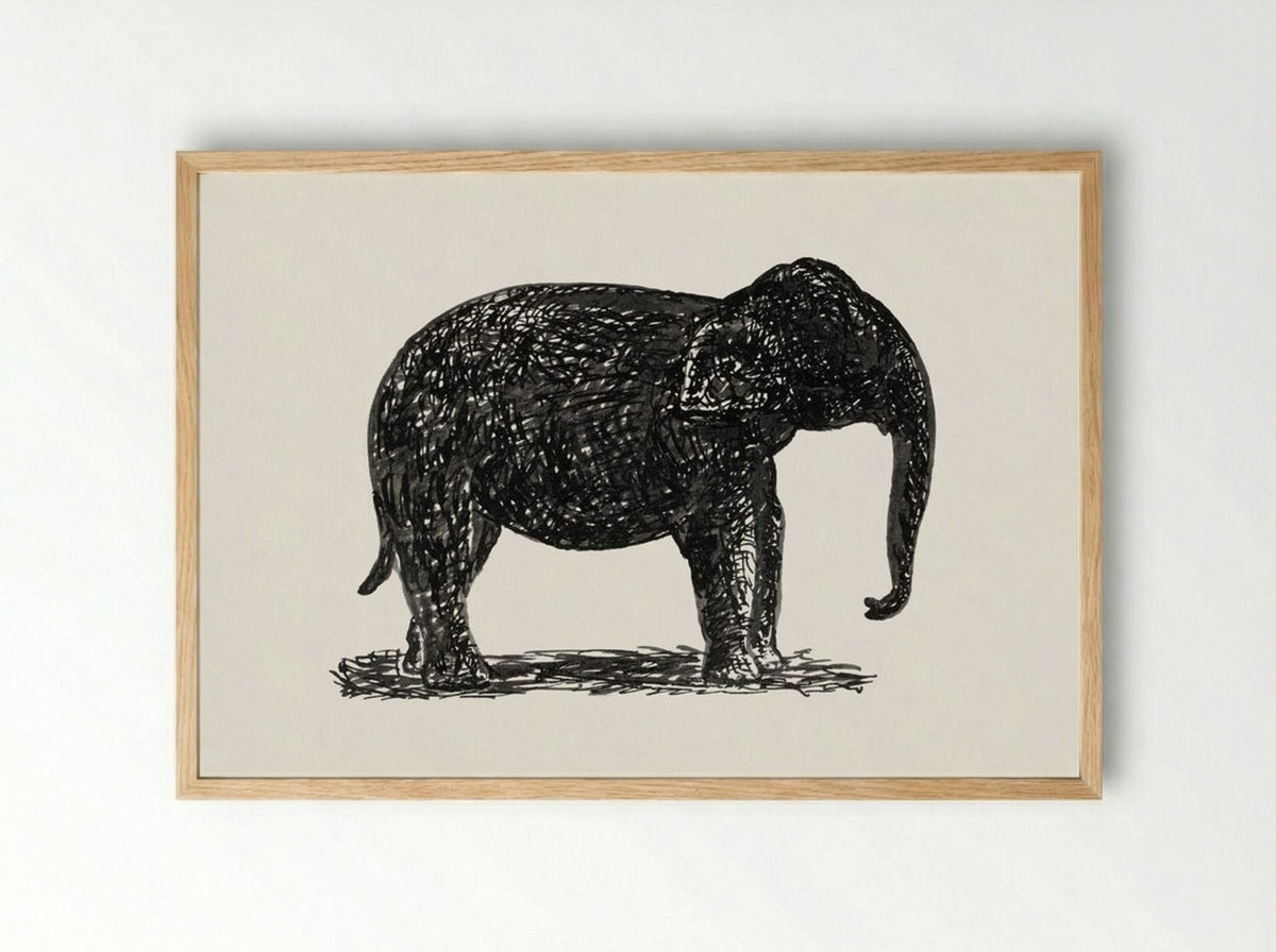 Elephant - Leo Gestel - Framed Print Wood