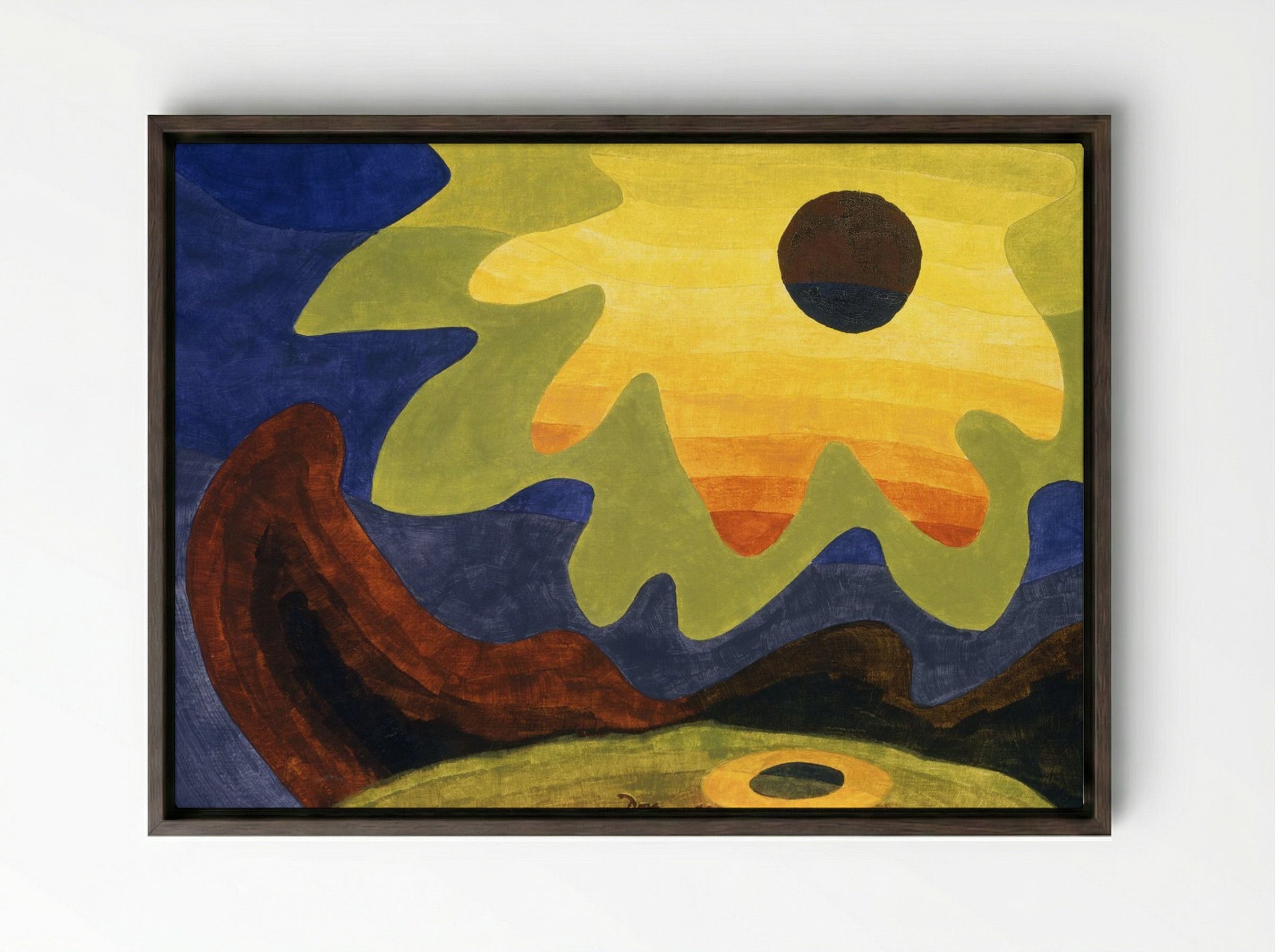 Sun - Arthur Dove - Framed Canvas Dark Wood
