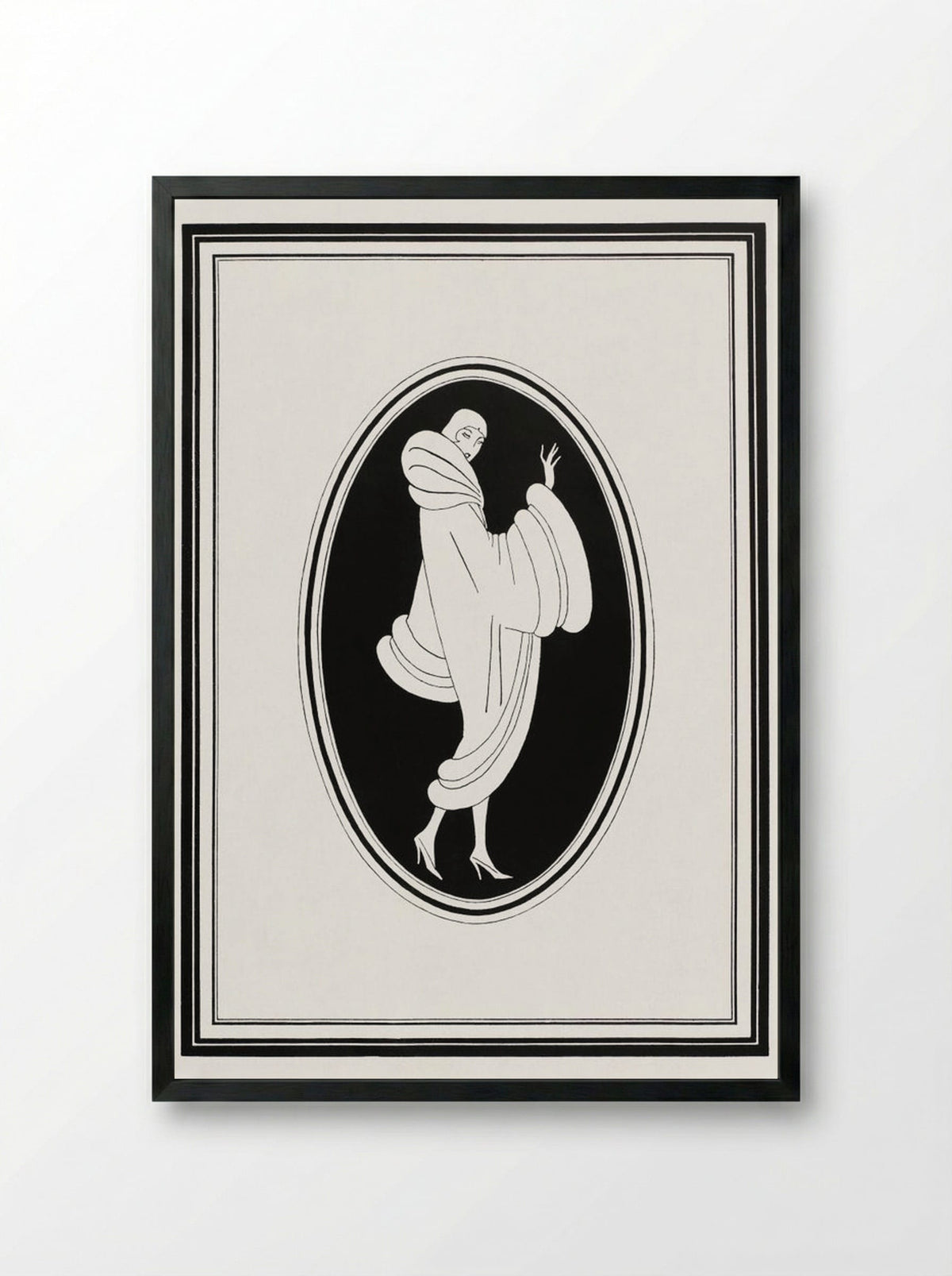 Advertisement for Brandt's Fur Coat - Fine Art Print - Framed Print Black