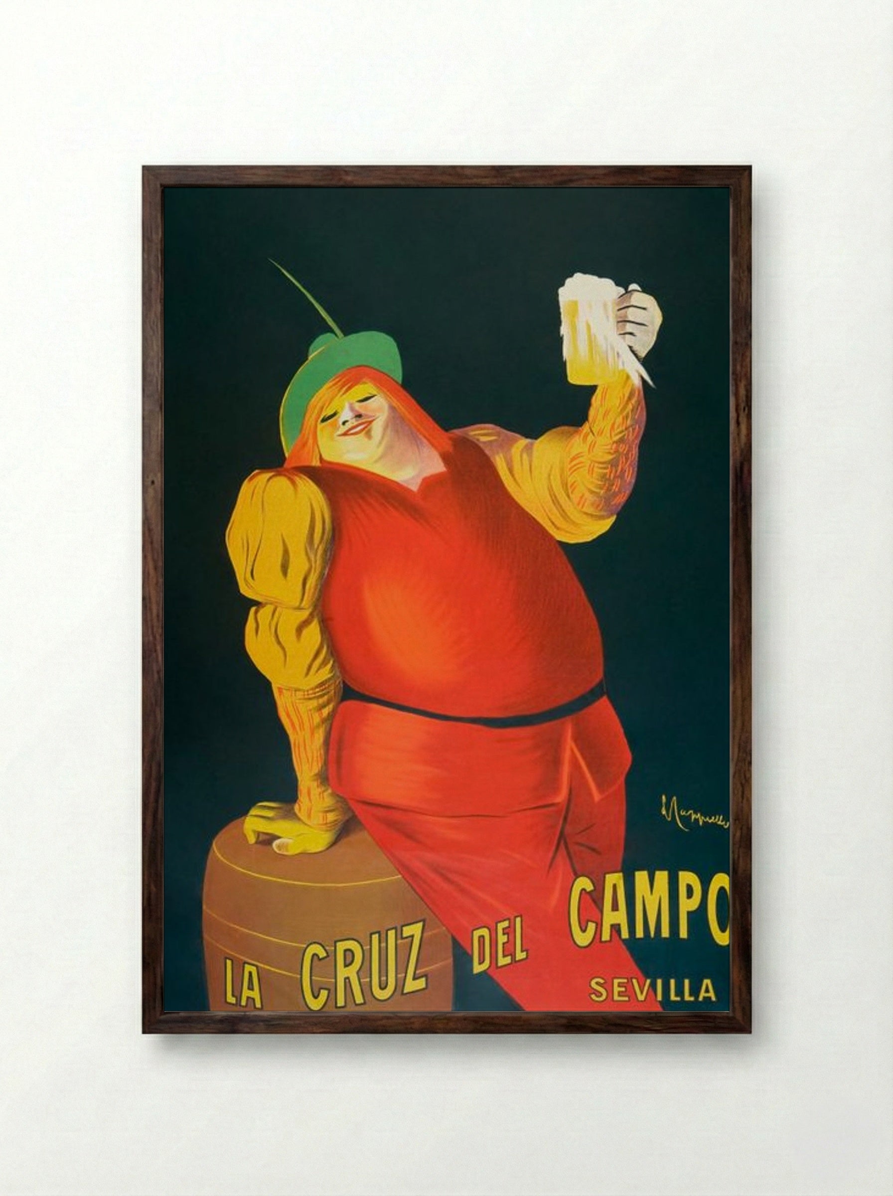 La Cruz del Campo Beers, Sevilla - Leonetto Cappiello - Framed Print Dark Wood