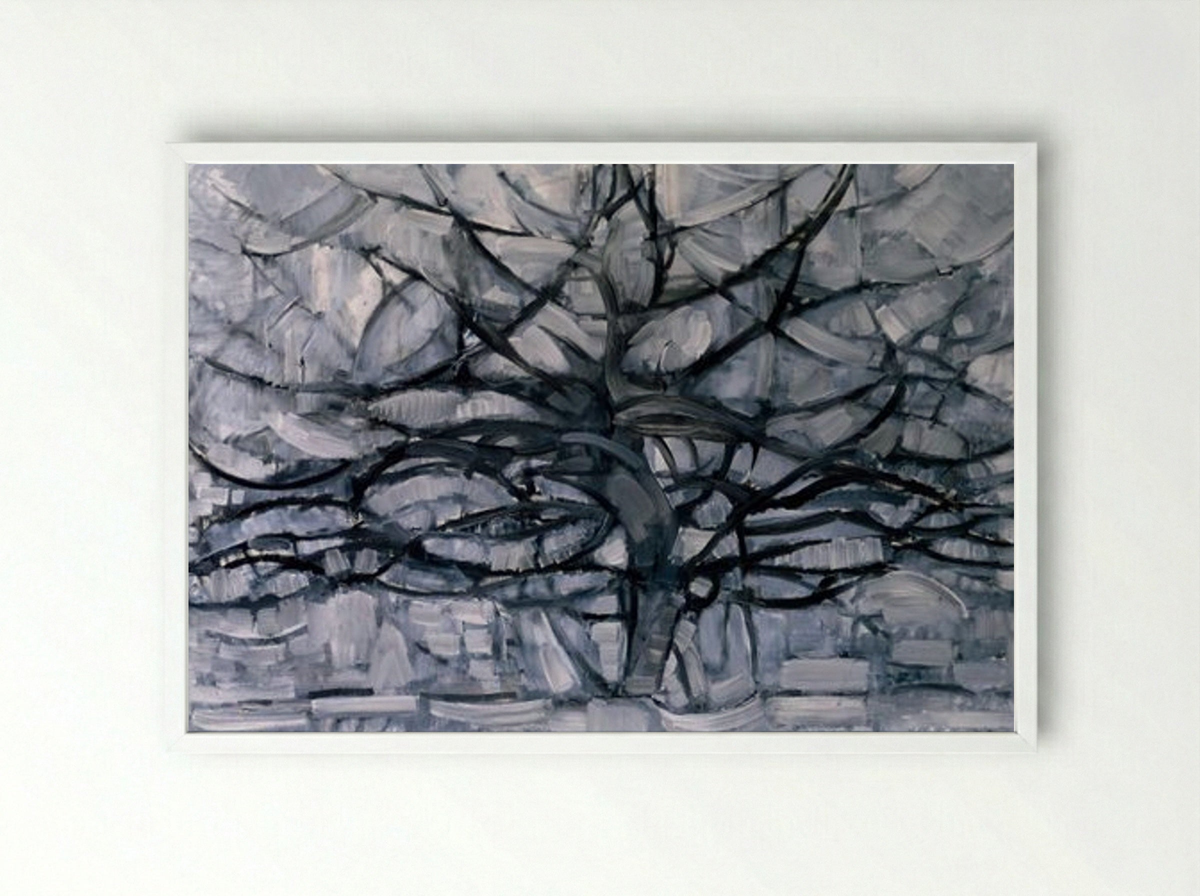 The Gray Tree - Piet Mondrian - Framed Print White