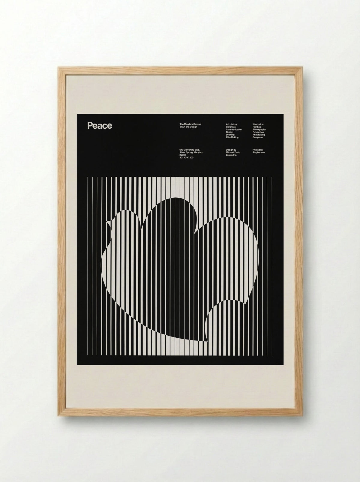 Peace (Maryland School of Art and Design Poster) - Michael David Brown - Framed Print Wood