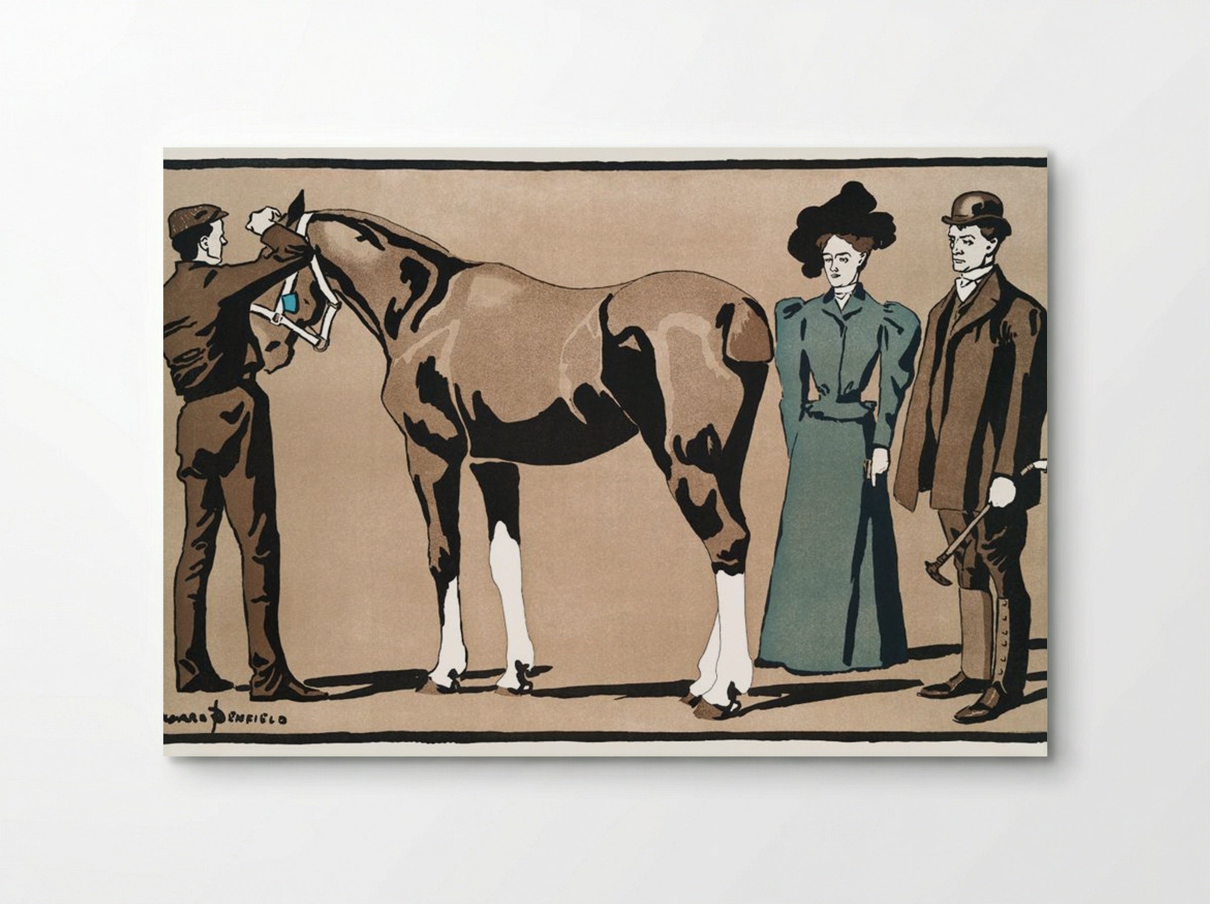 People and Horse - Edward Penfield - Poster
