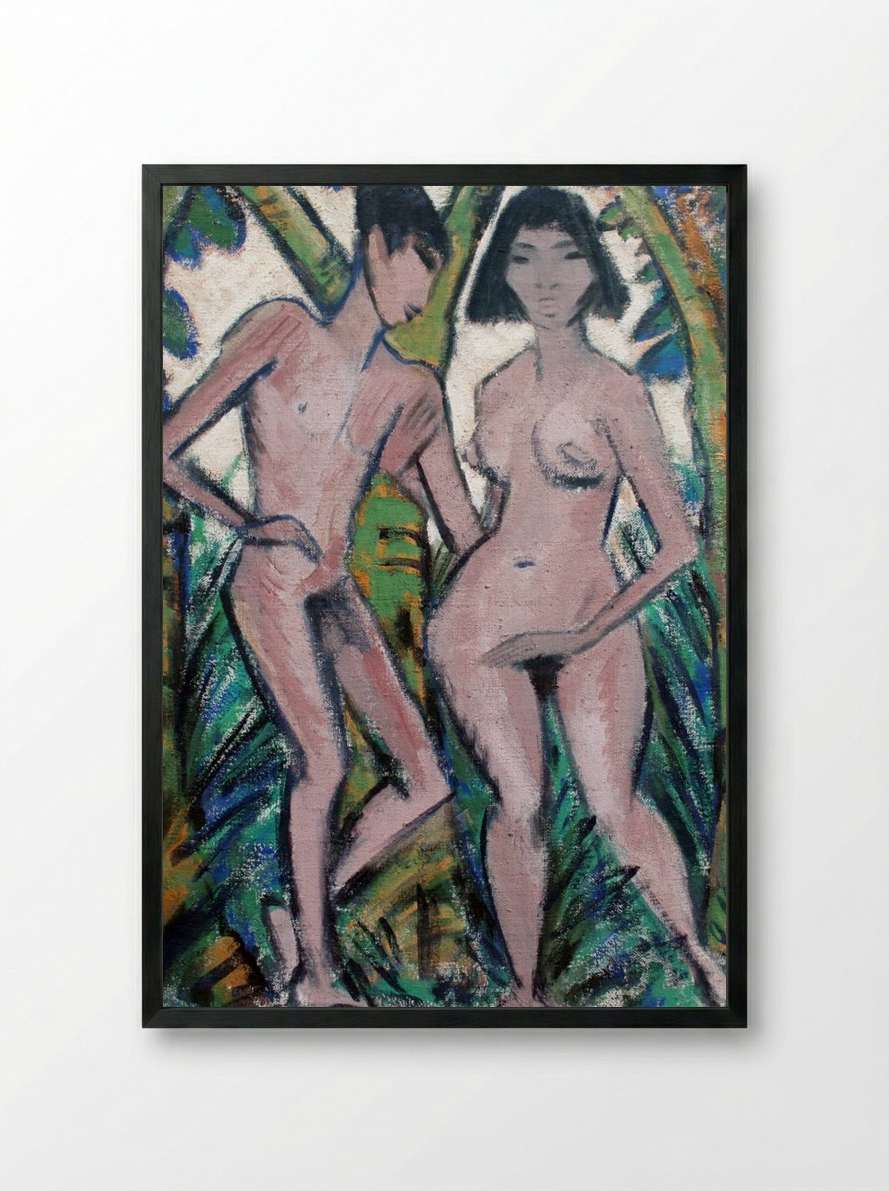 Adam and Eve - Otto Mueller - Framed Print Black