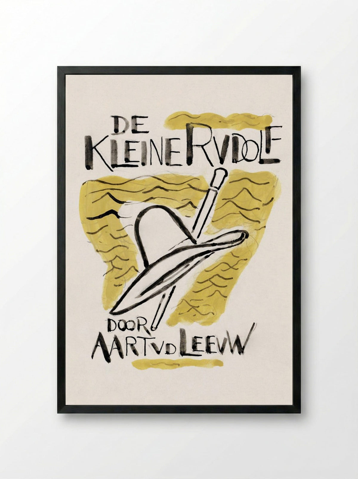 Design for 'De Kleine Rudolf' Book Cover - Leo Gestel - Framed Print Black