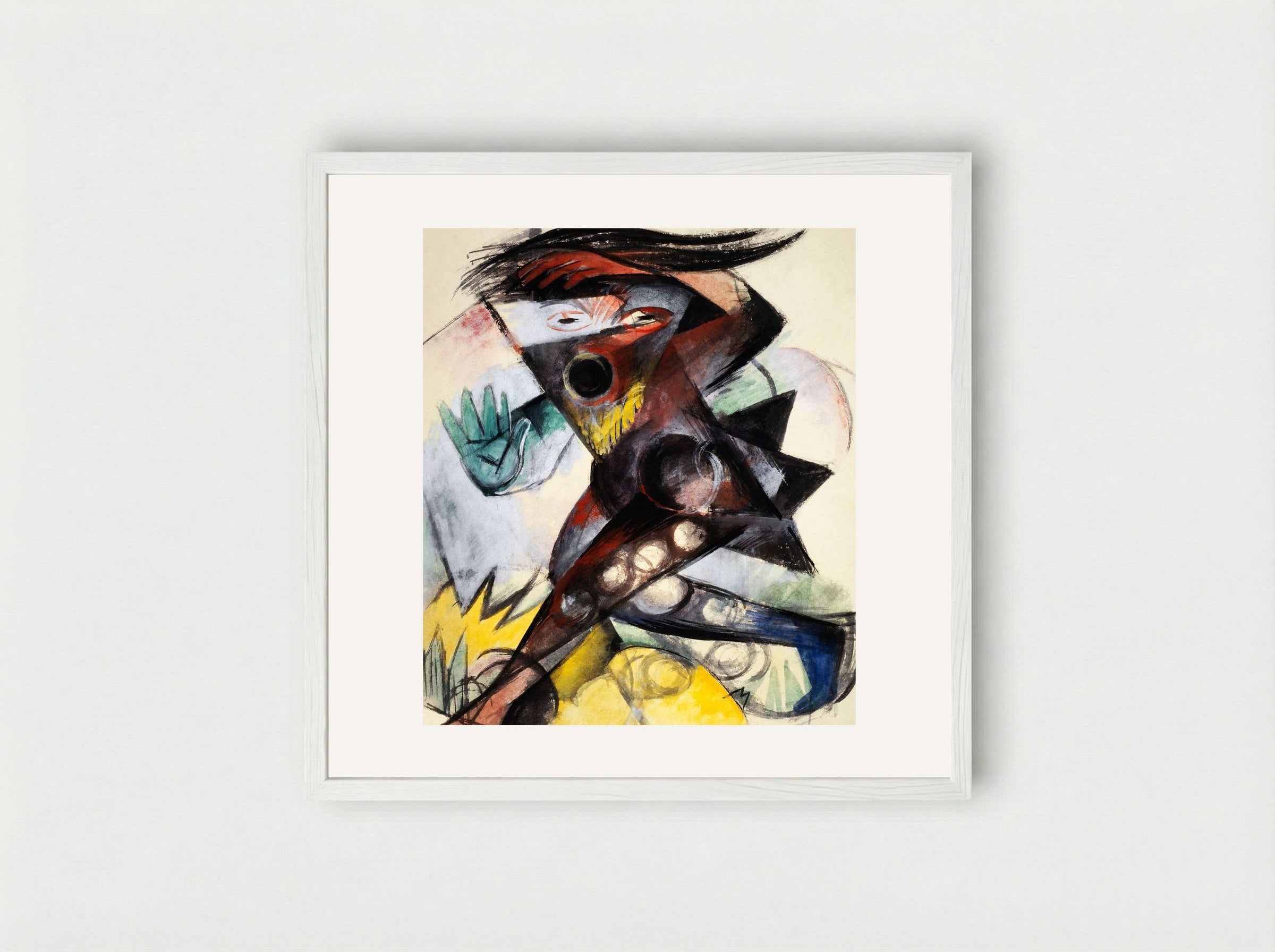 Caliban, Figurine for 'The Tempest' - Franz Marc - Framed Print White