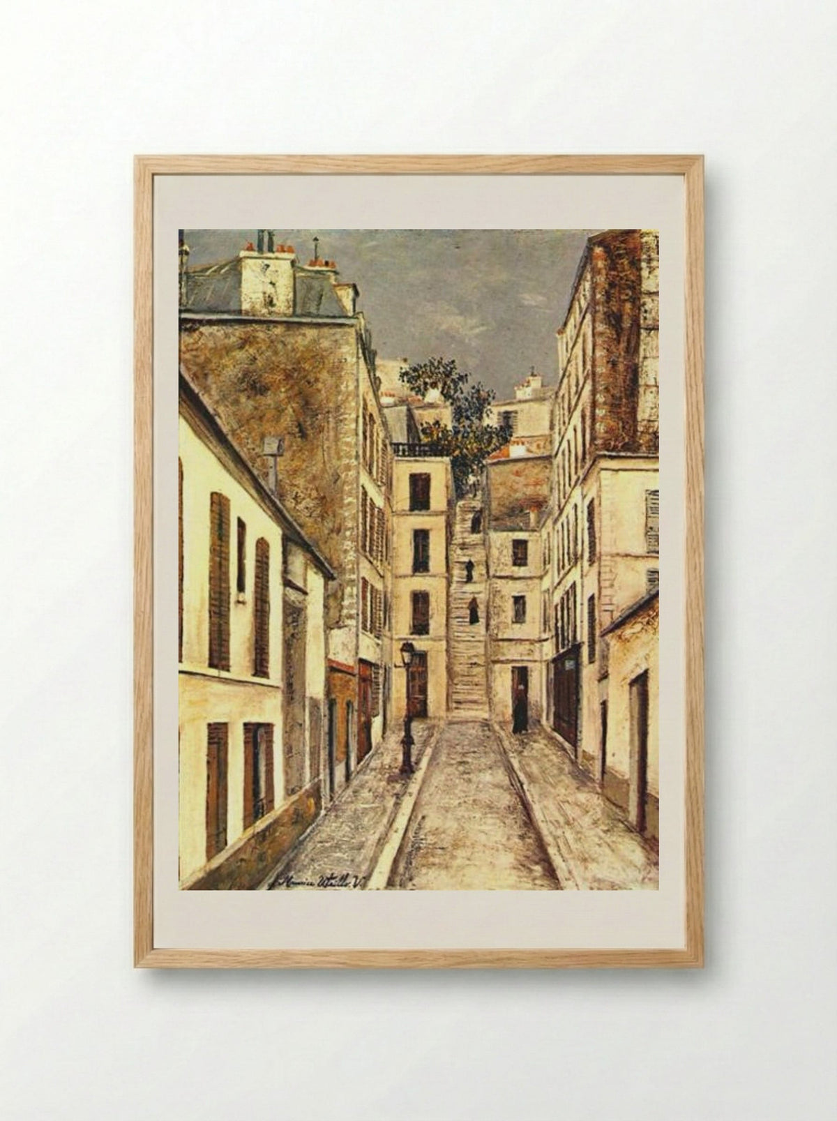 The Passage (The Dead End) - Maurice Utrillo - Framed Print Wood