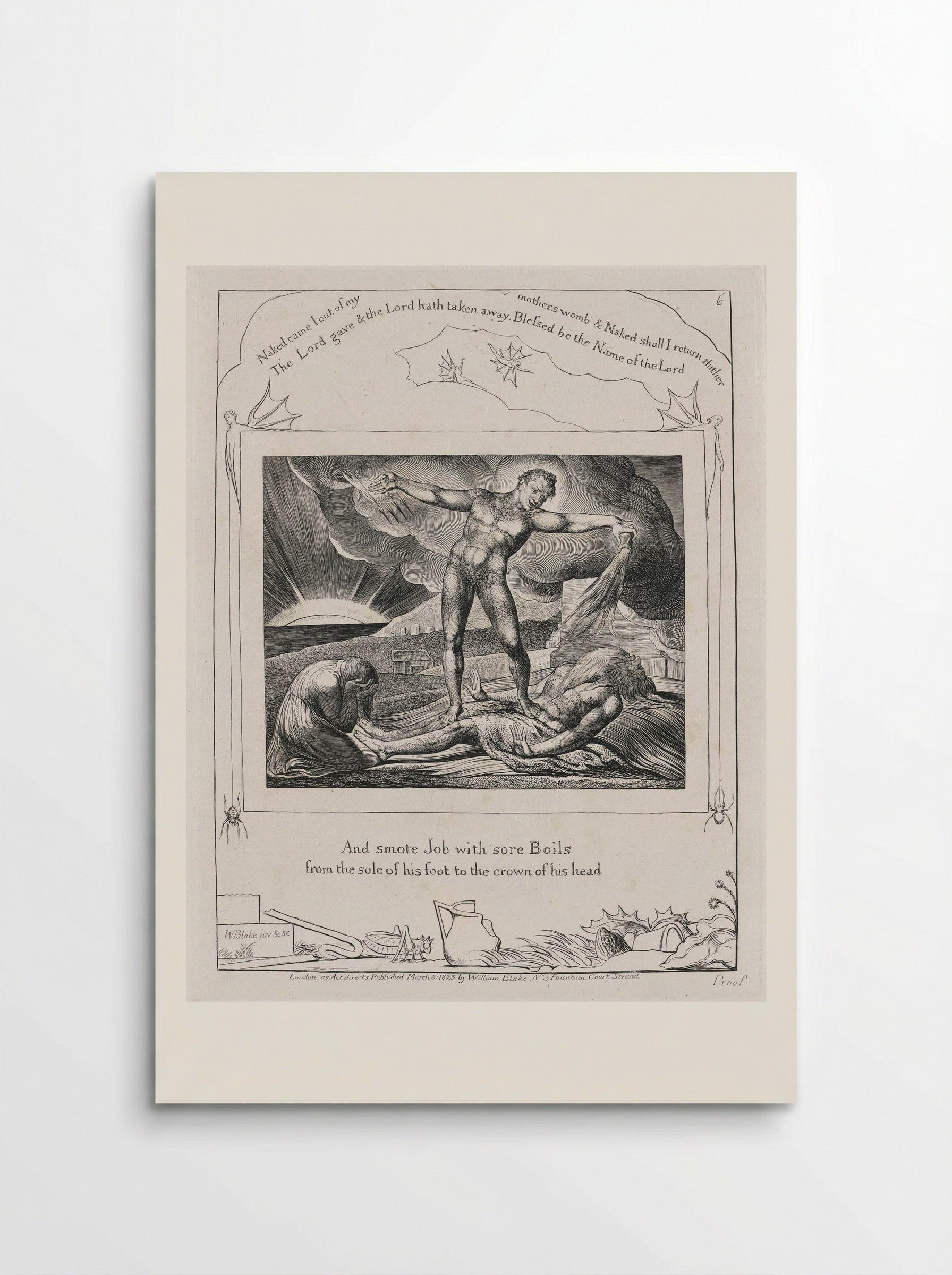 And smote Job with sore Boils - William Blake - Poster