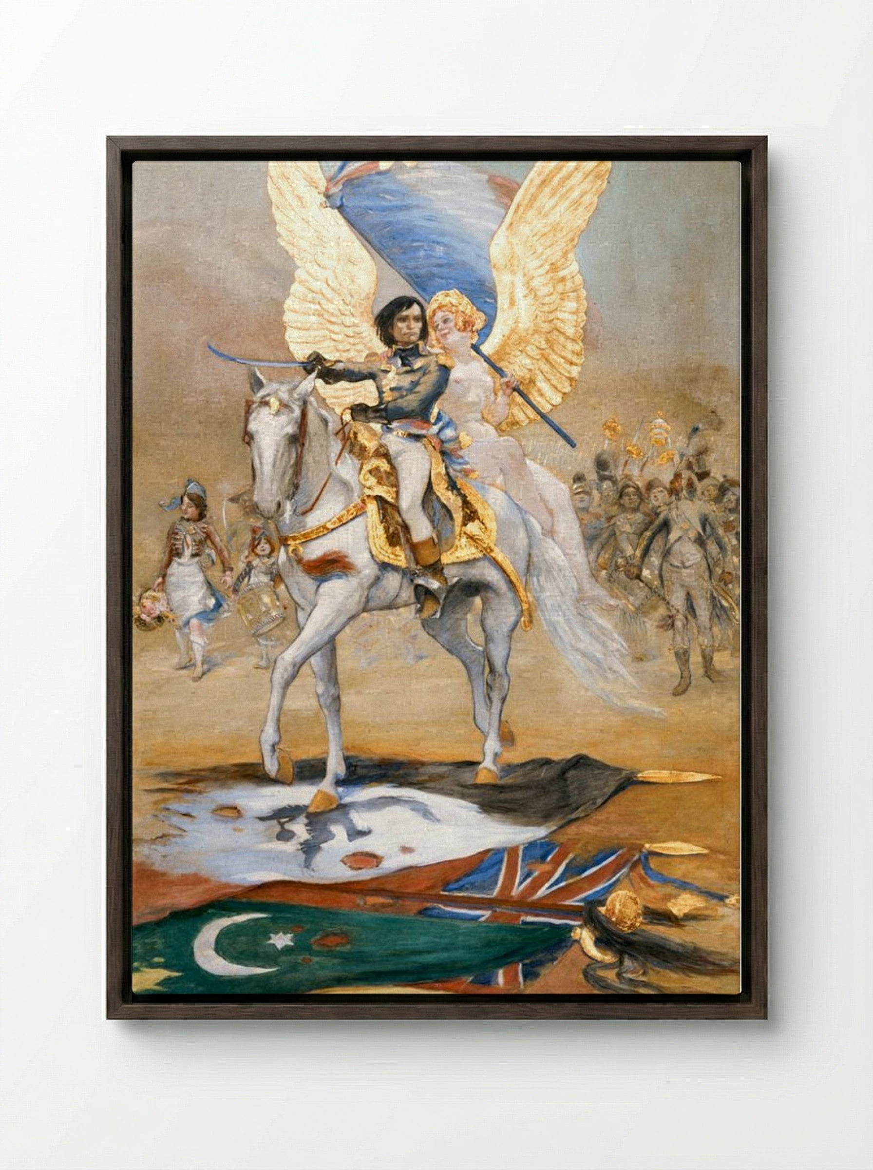 A. Bonaparte - Adolphe Willette - Framed Canvas Dark Wood