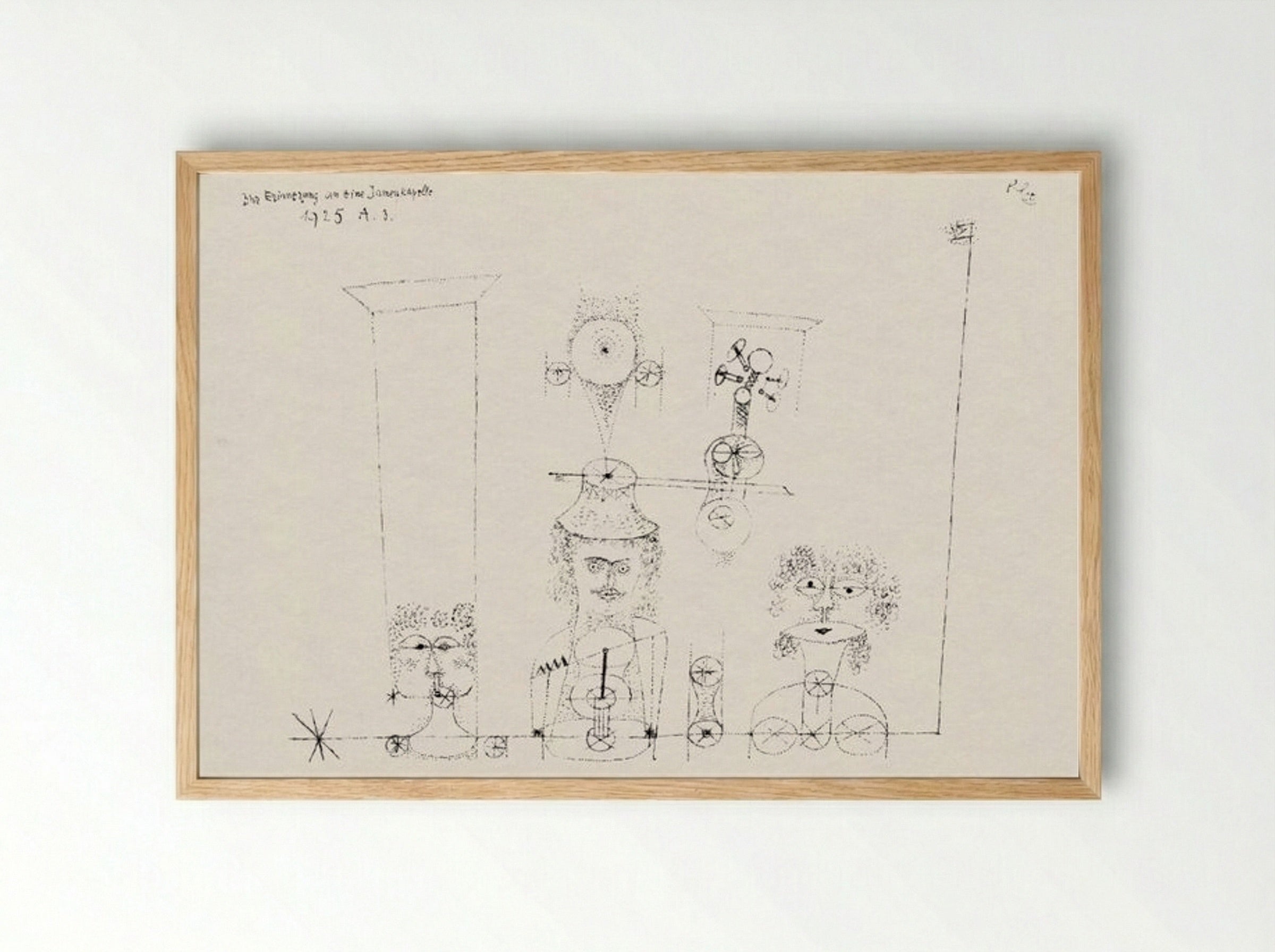 In Memory of an All-Girl Band - Paul Klee - Framed Print Wood