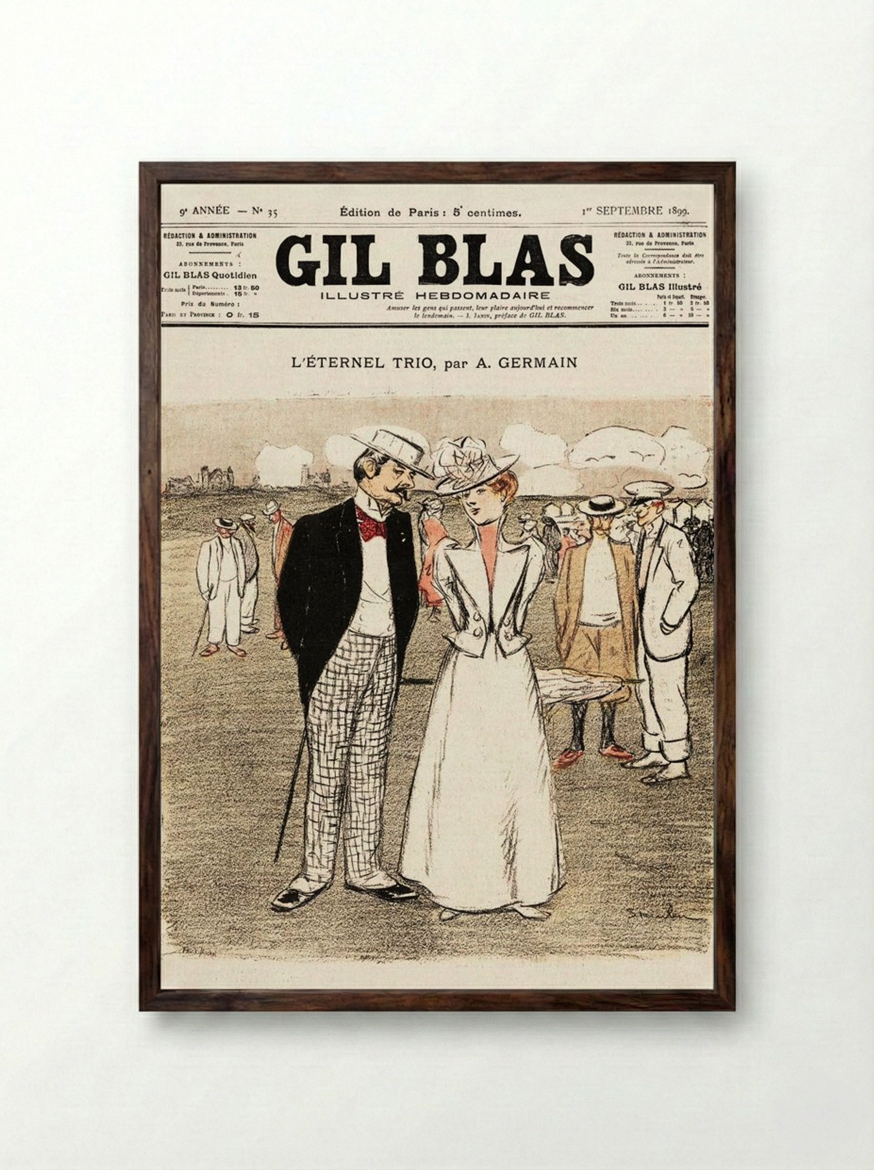 The Eternal Trio - Théophile Alexandre Steinlen - Framed Print Dark Wood