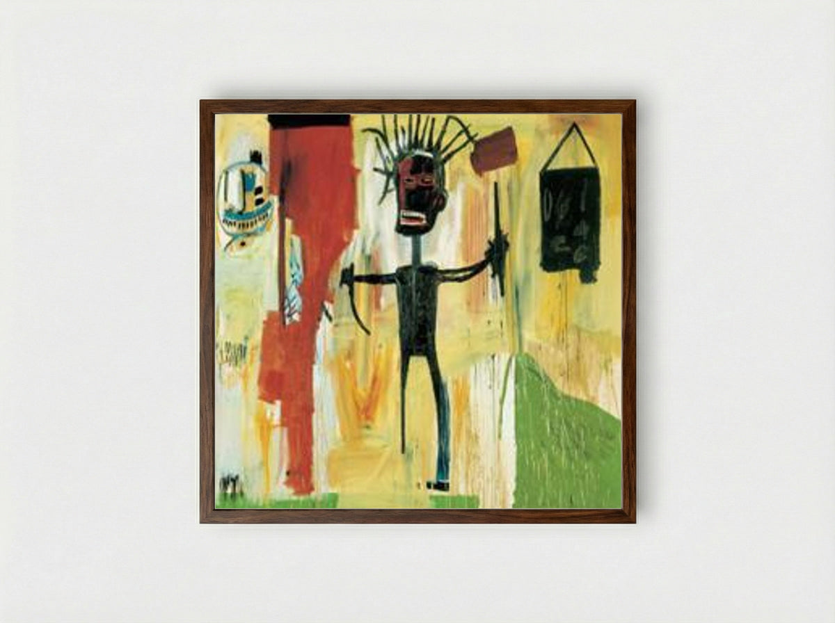 Self Portrait - Jean-Michel Basquiat - Framed Print Dark Wood