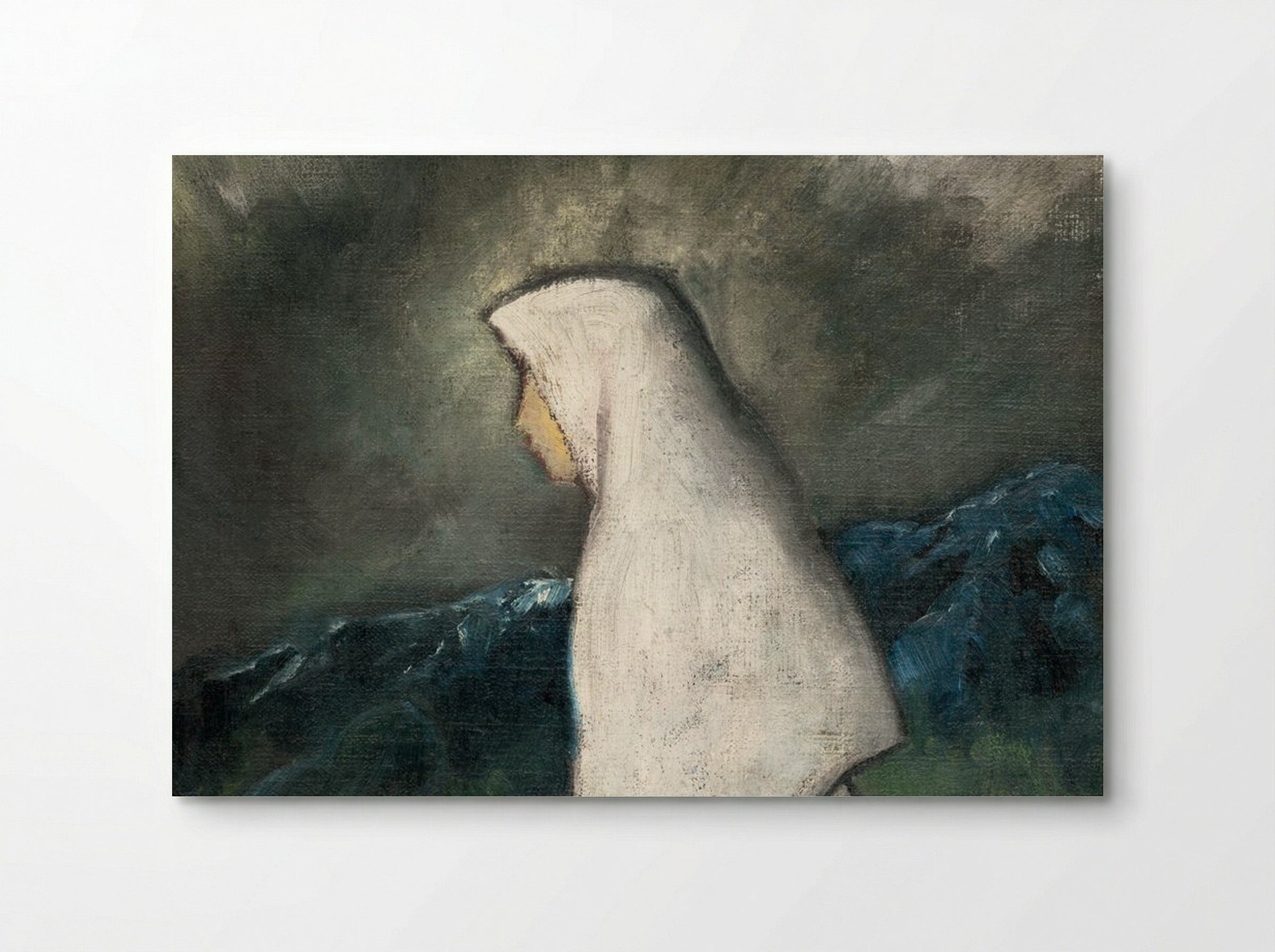 Woman in a White Shawl - Zolo Palugyay - Poster