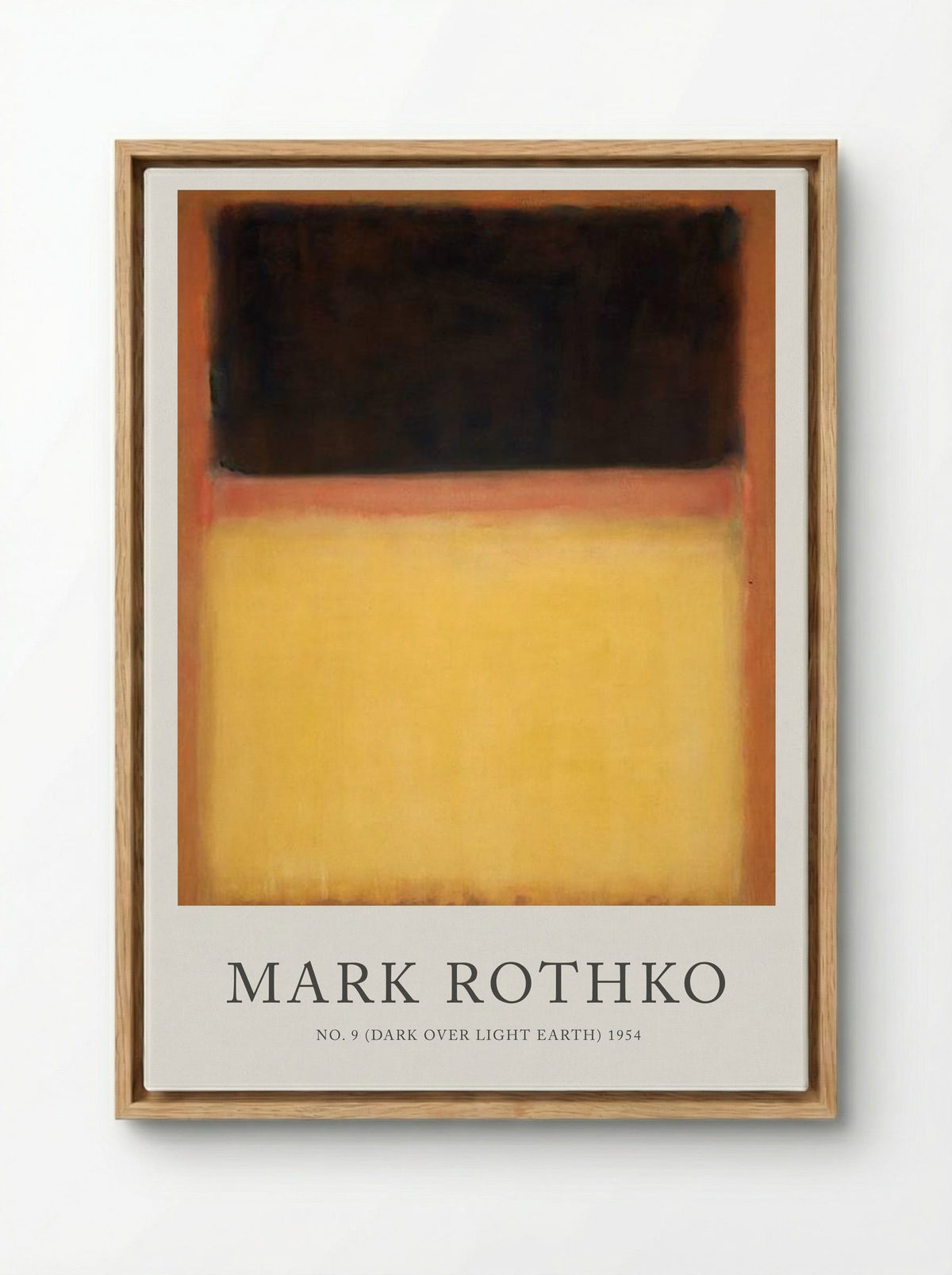 No. 9 (Dark Over Light Earth) - Mark Rothko - Framed Canvas Wood