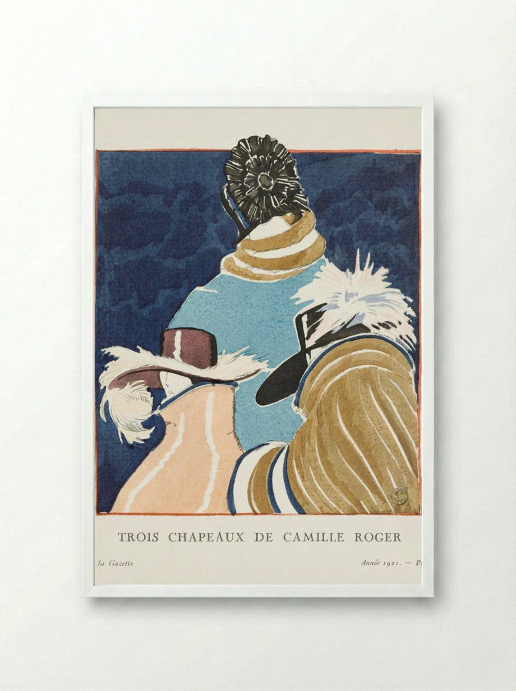 Accessories: Trois Chapeaux de Camille Roger - Porter Woodruff - Framed Print White