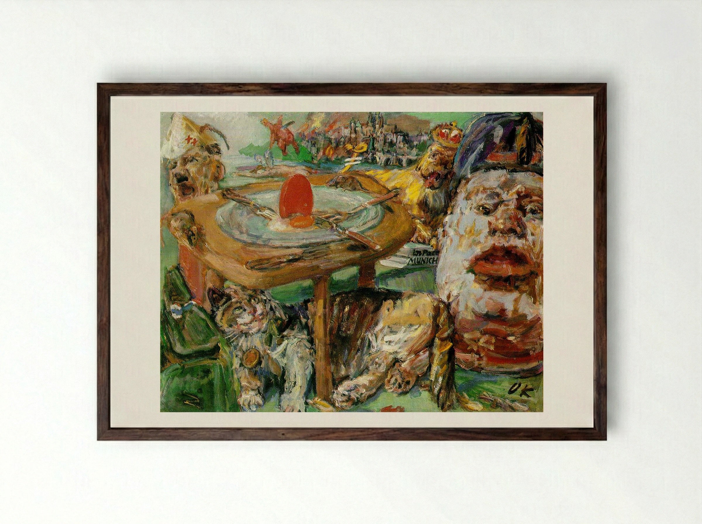 The Red Egg - Oskar Kokoschka - Framed Print Dark Wood