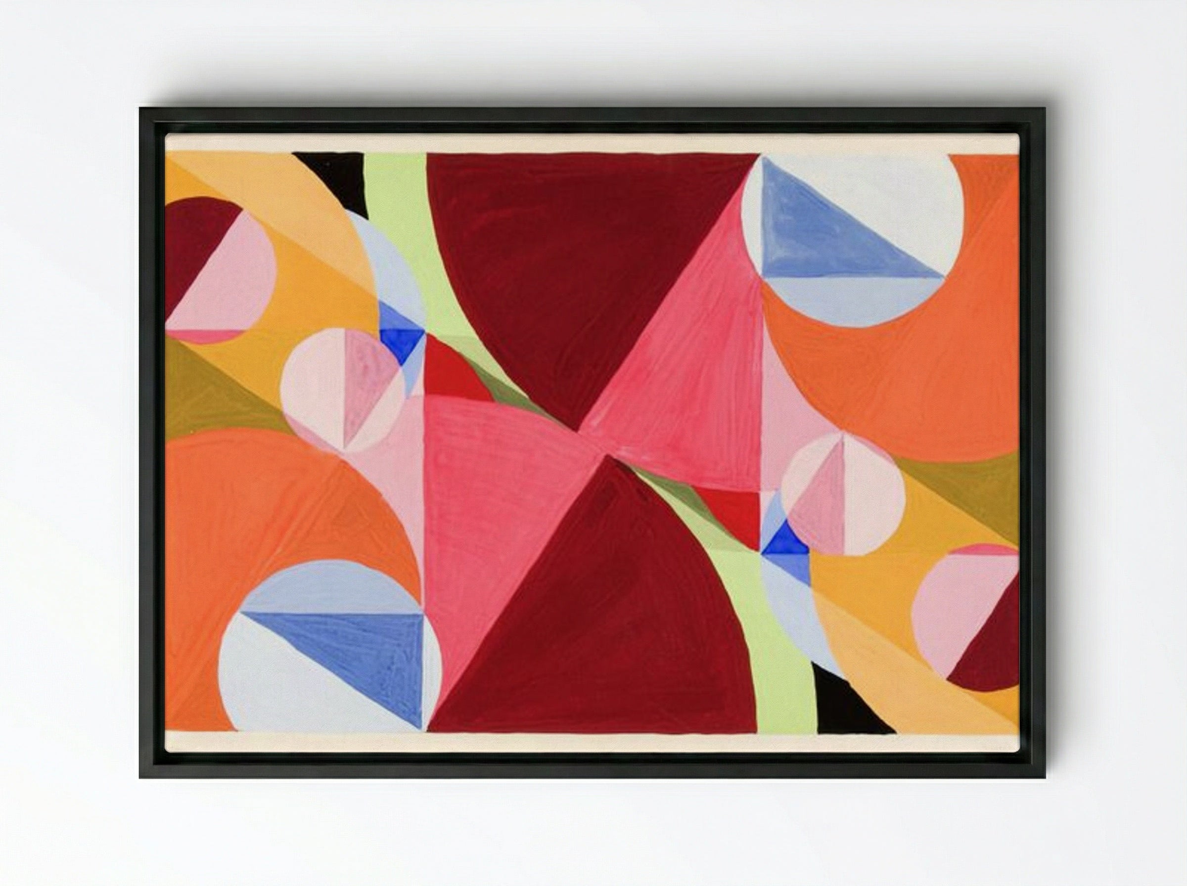 Area Broken by Perpendiculars - Joseph Schillinger - Framed Canvas Black