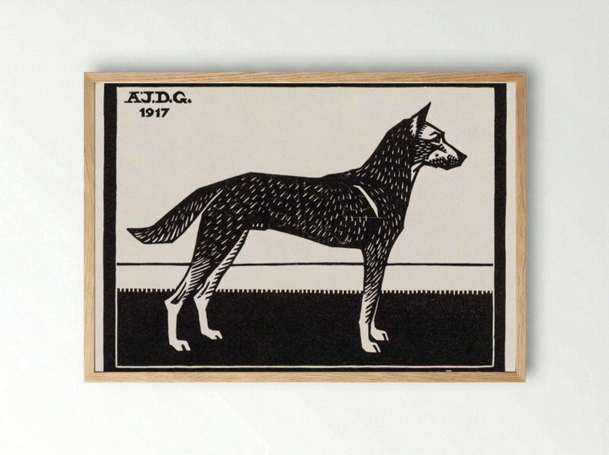 Dog - Julie de Graag - Framed Print Wood