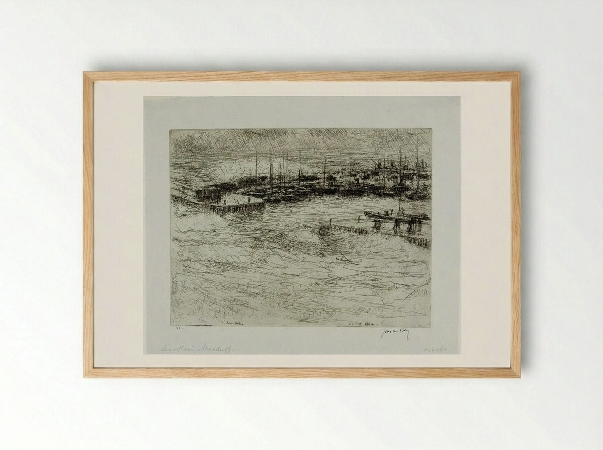 Sea and Rain, McDuff - James McBey - Framed Print Wood