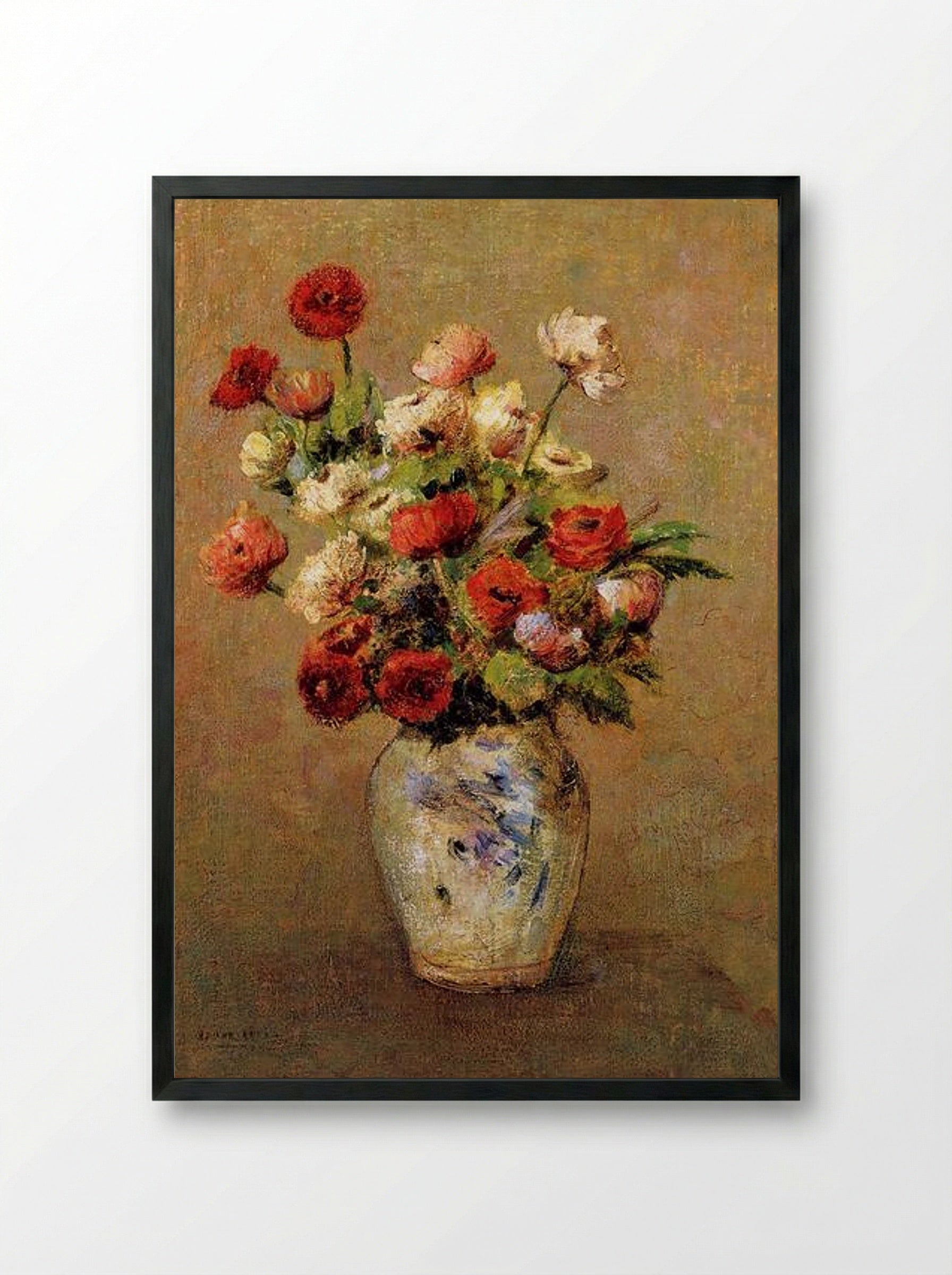 Bouquet of Flowers - Odilon Redon - Framed Print Black