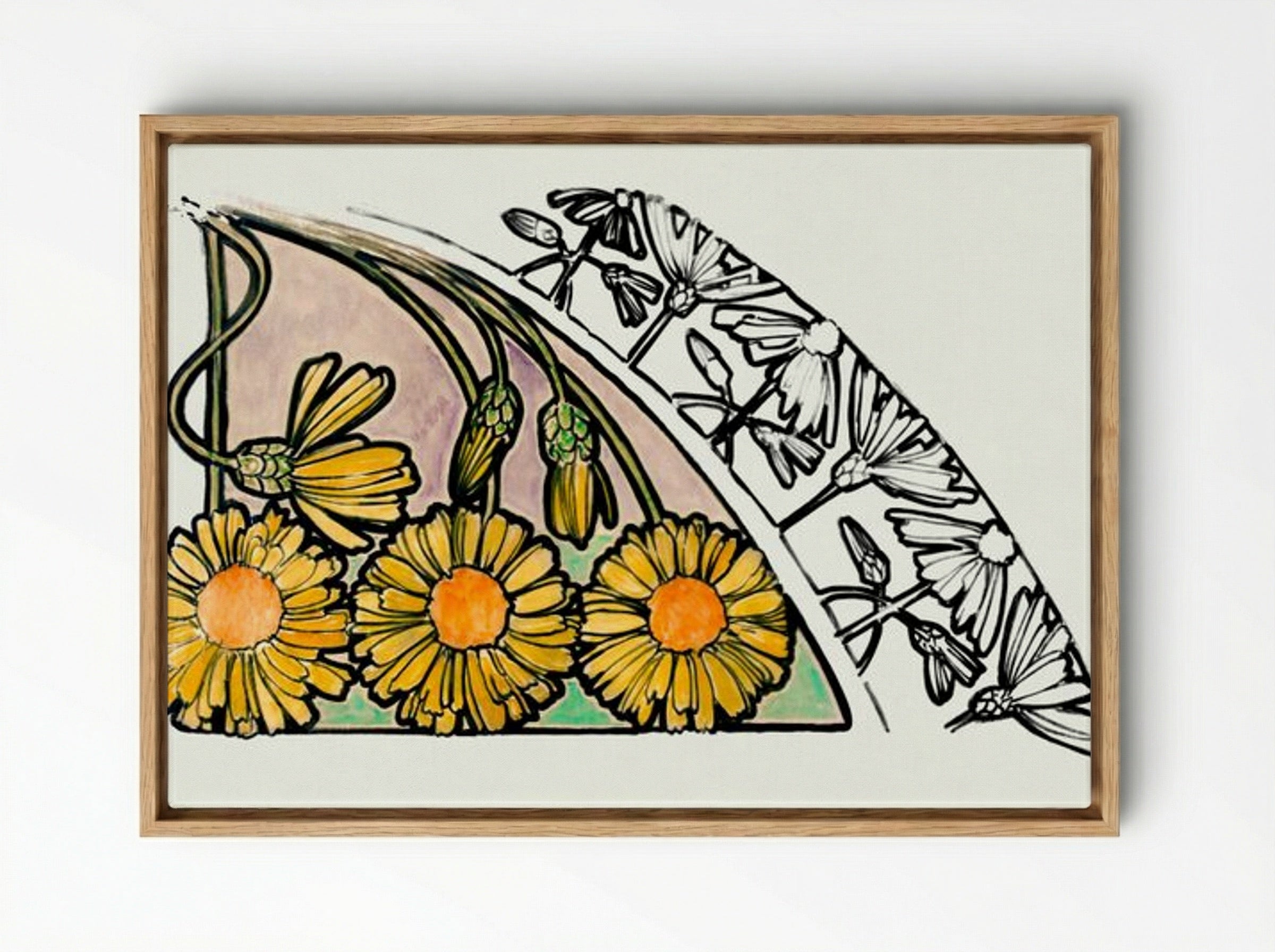 Floral Motif for Fouquet Boutique - Alphonse Mucha - Framed Canvas Wood