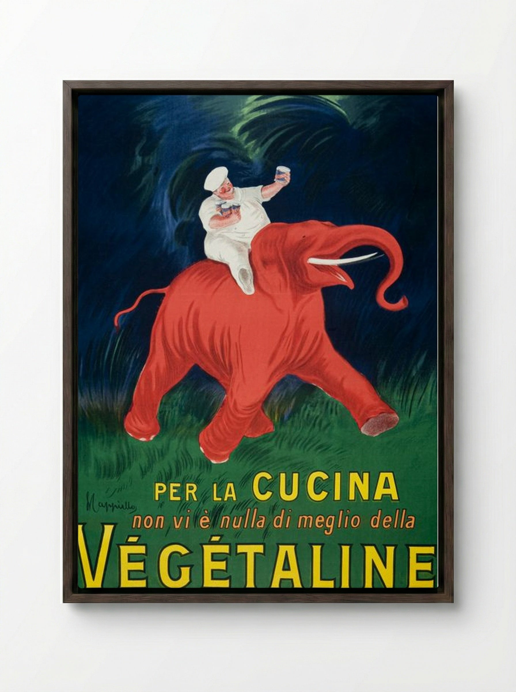 Vegetaline - Leonetto Cappiello - Framed Canvas Dark Wood